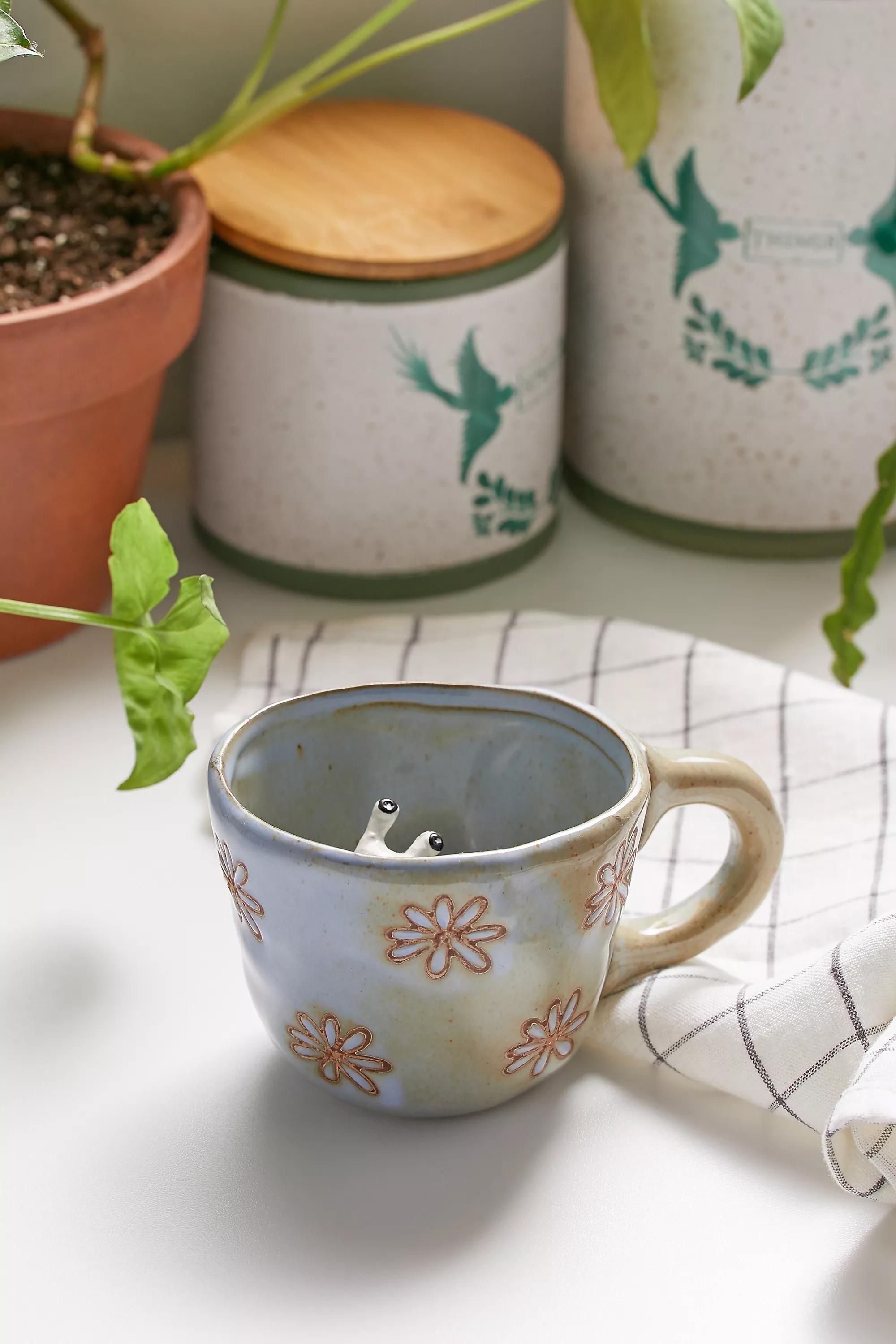 Blue Peekaboo Snail Mug, BLUE, large image number 1