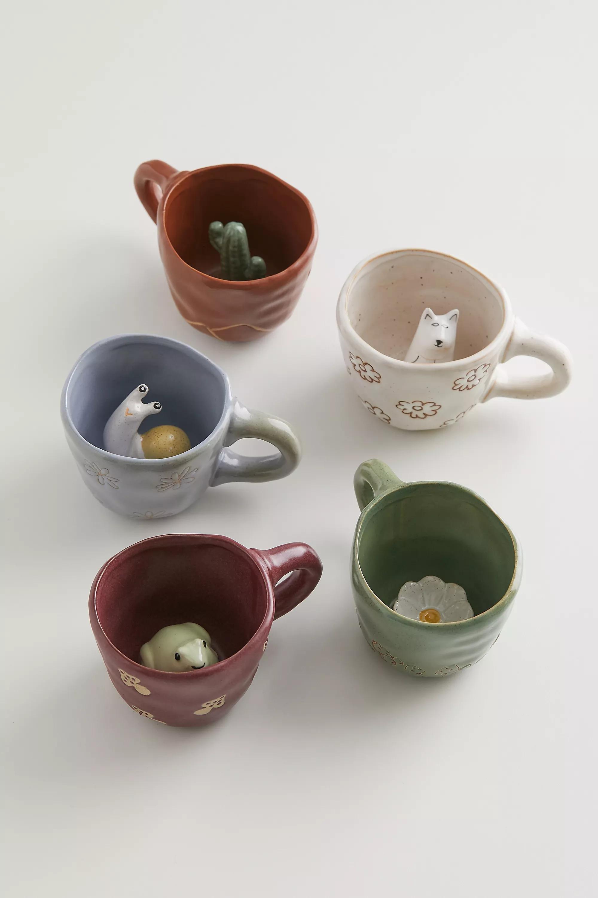 Green Peekaboo Flower Mug, GRN, large image number 2