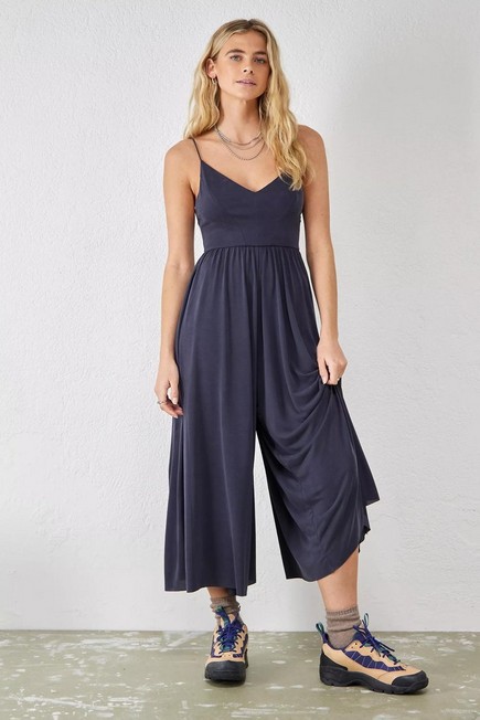 Urban Outfitters Blue Molly Cupro Culotte Jumpsuit