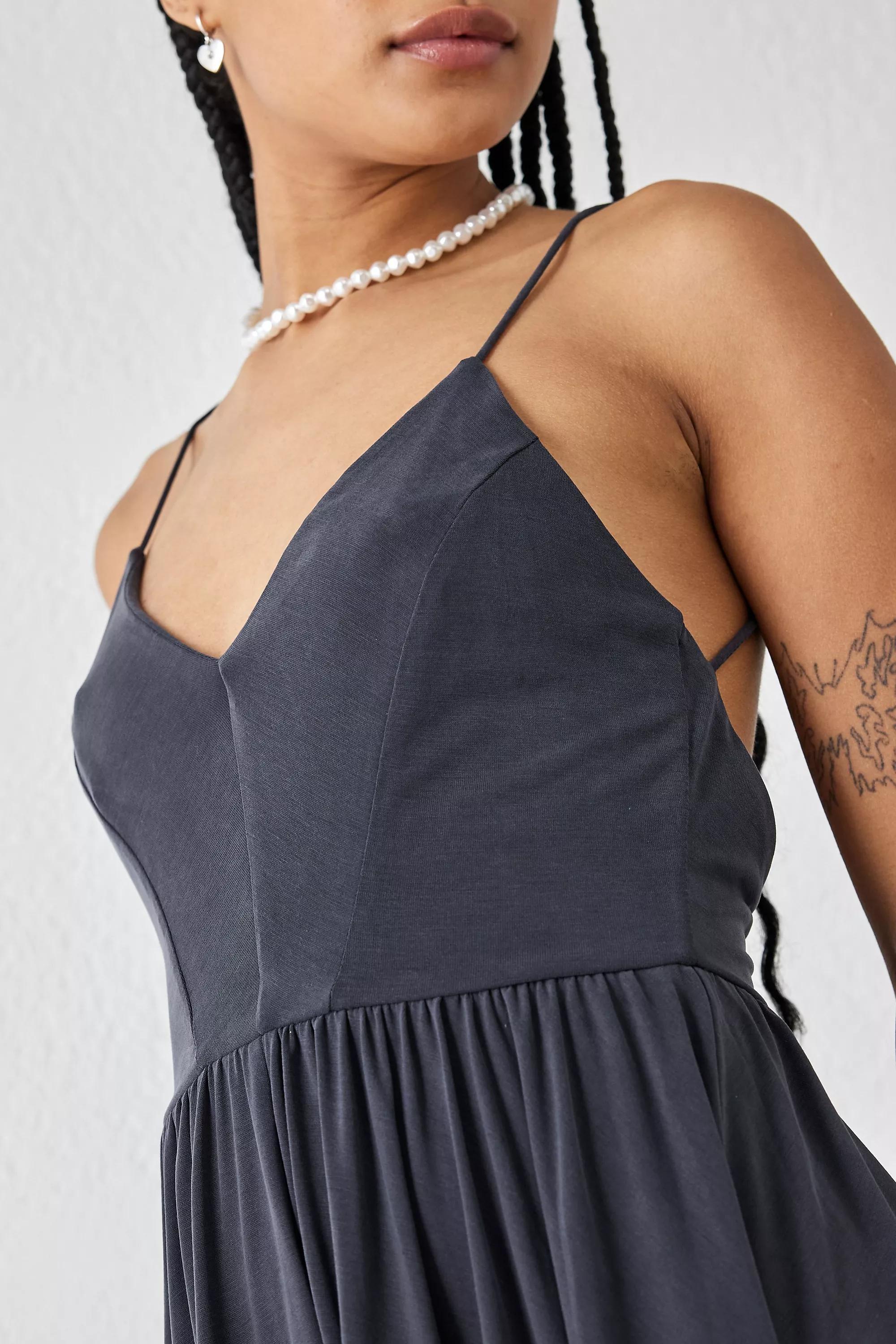 Urban Outfitters - Black Uo Vanessa Cupro Playsuit