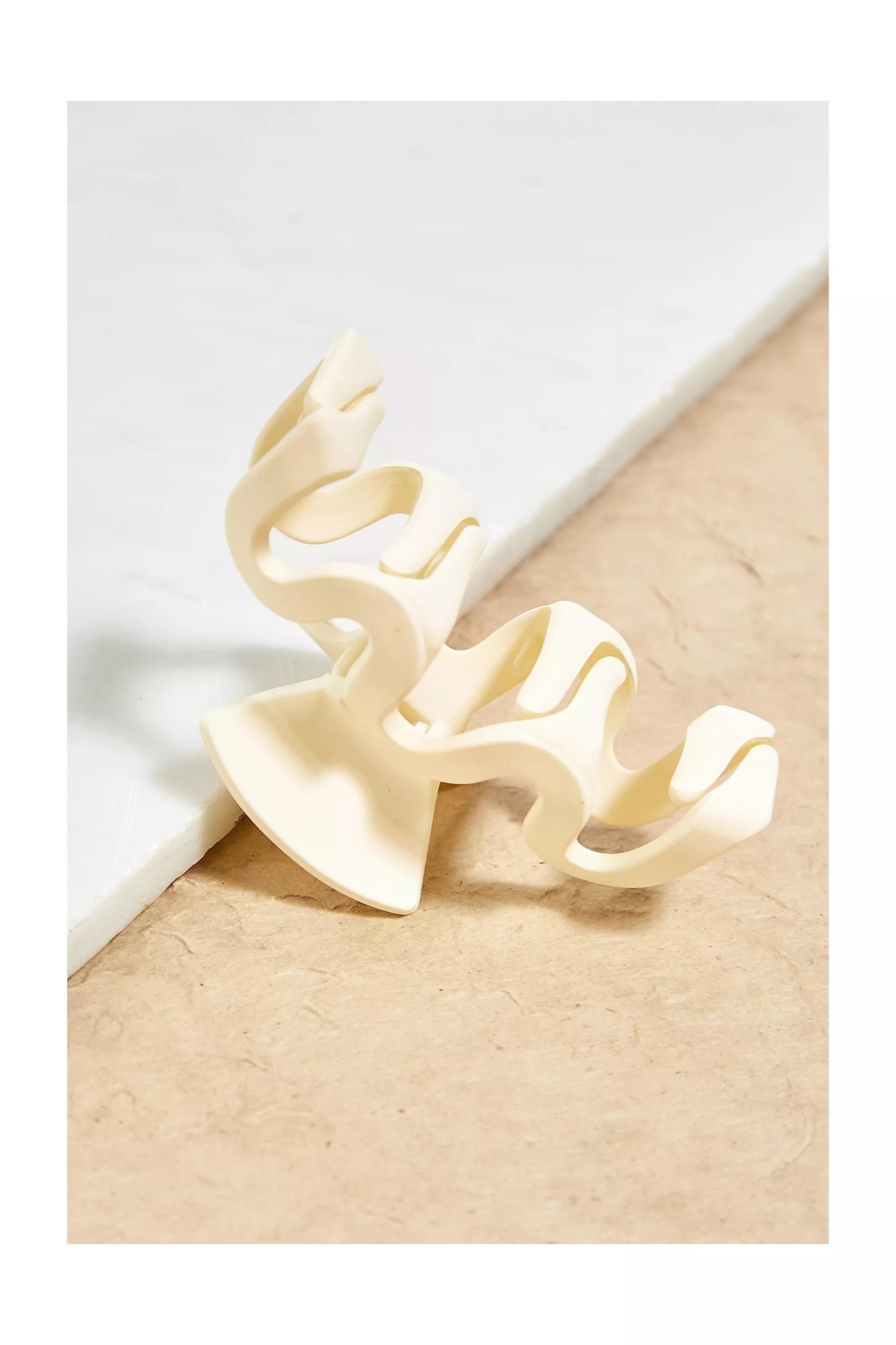 White Matte Wave Claw Clip, , large image number 3