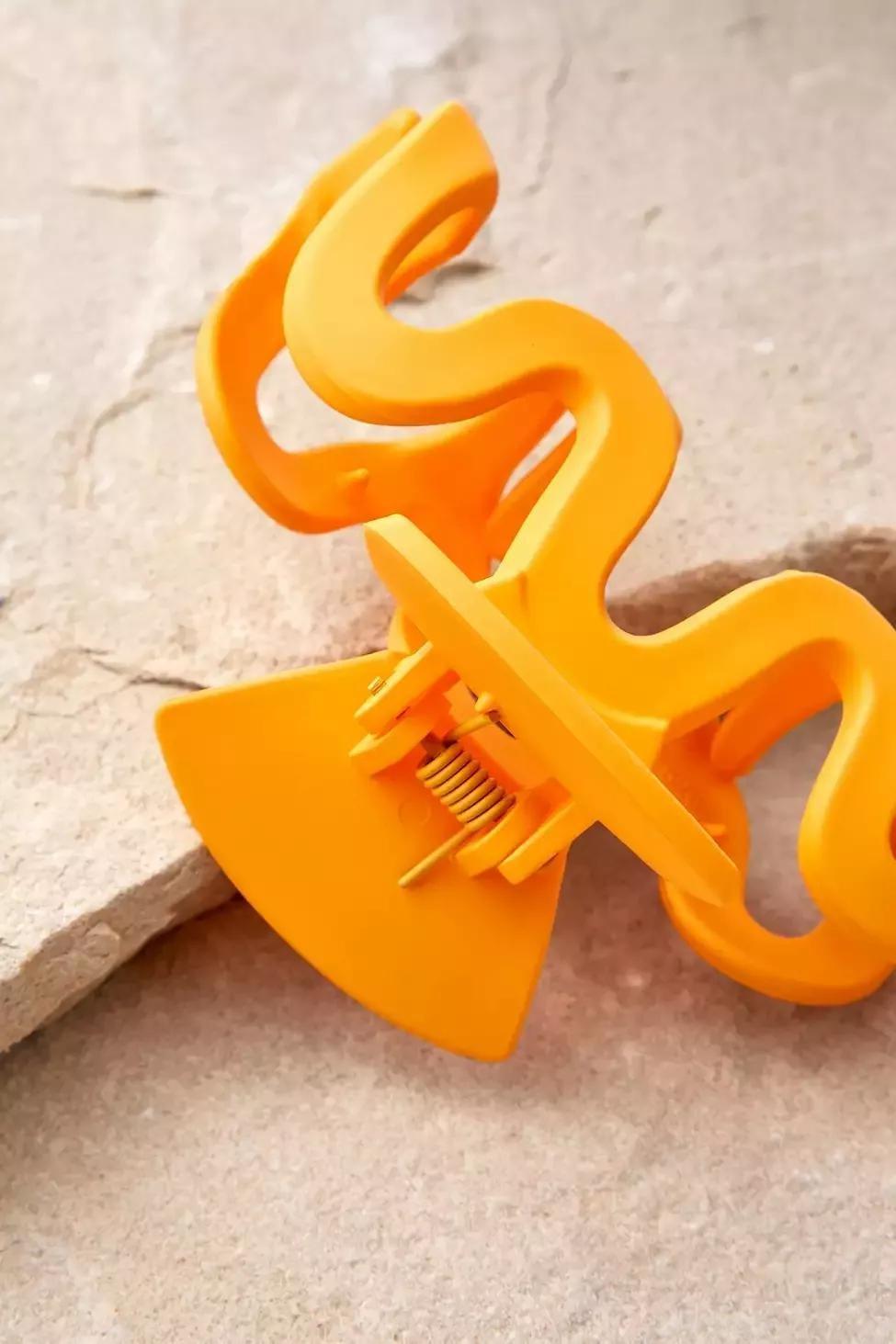 Orange Matte Wave Claw Clip, , large image number 2