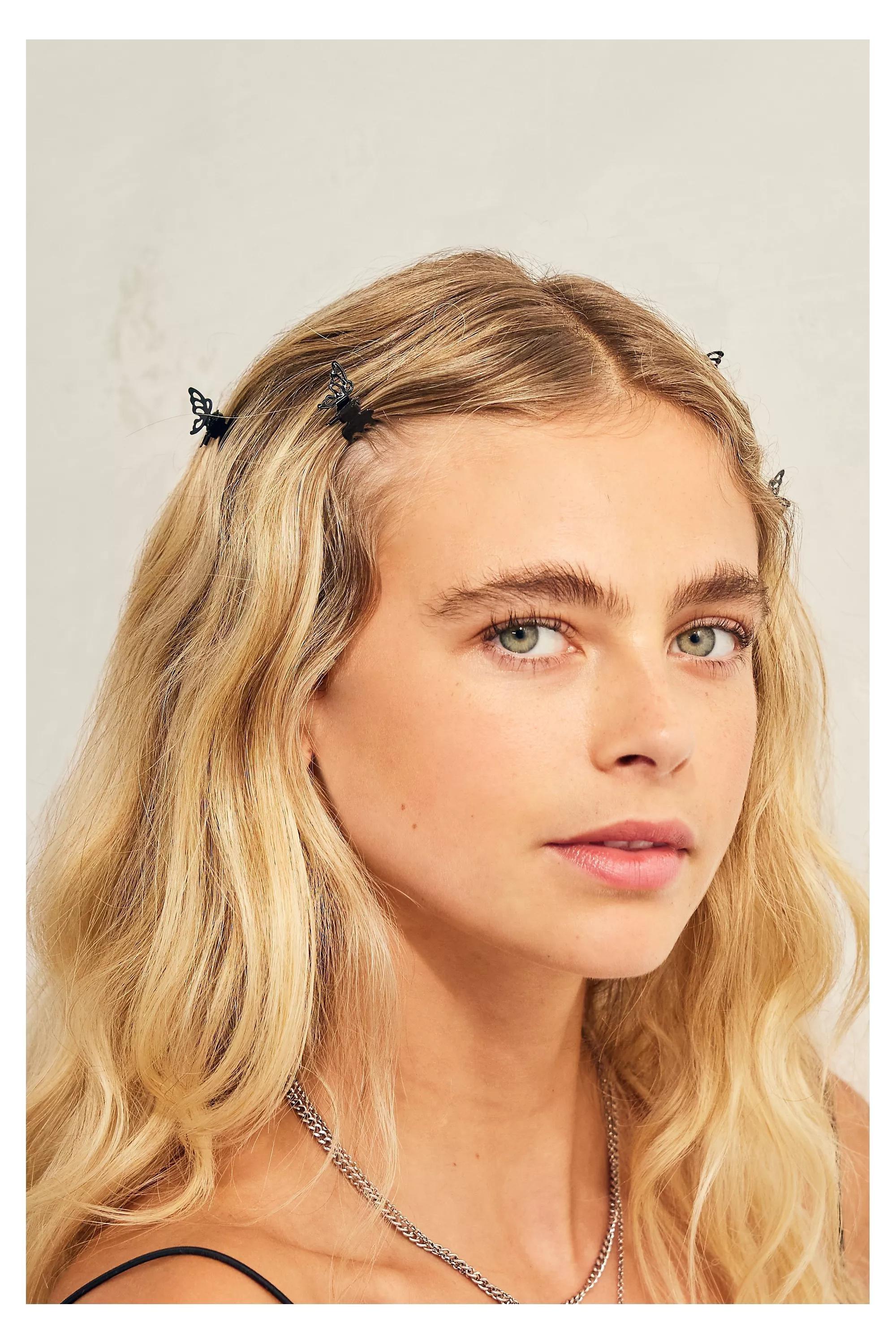 Black Mini Butterfly Clips, , large image number 1