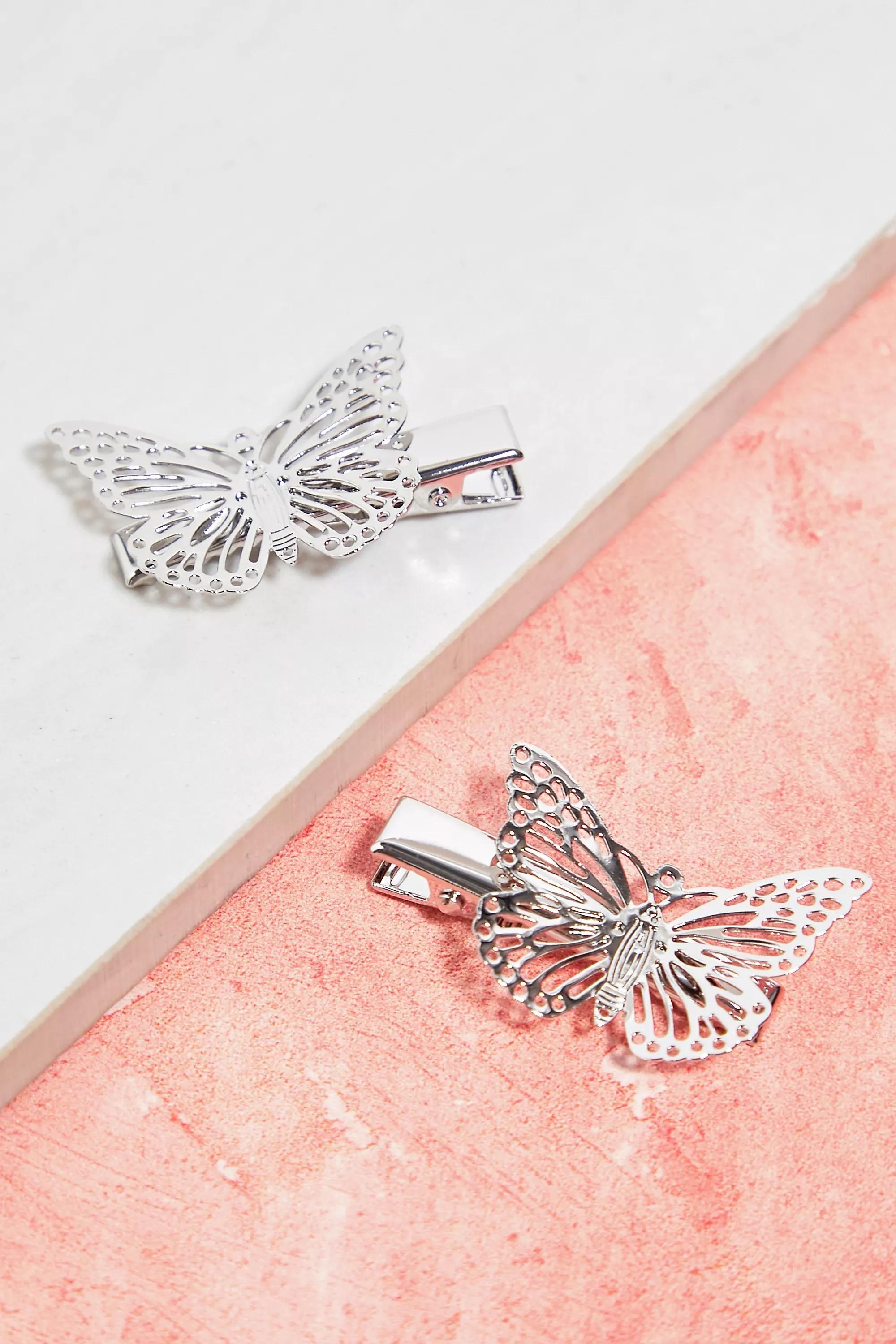 Silver Large Butterfly Slides 2P, , large image number 1
