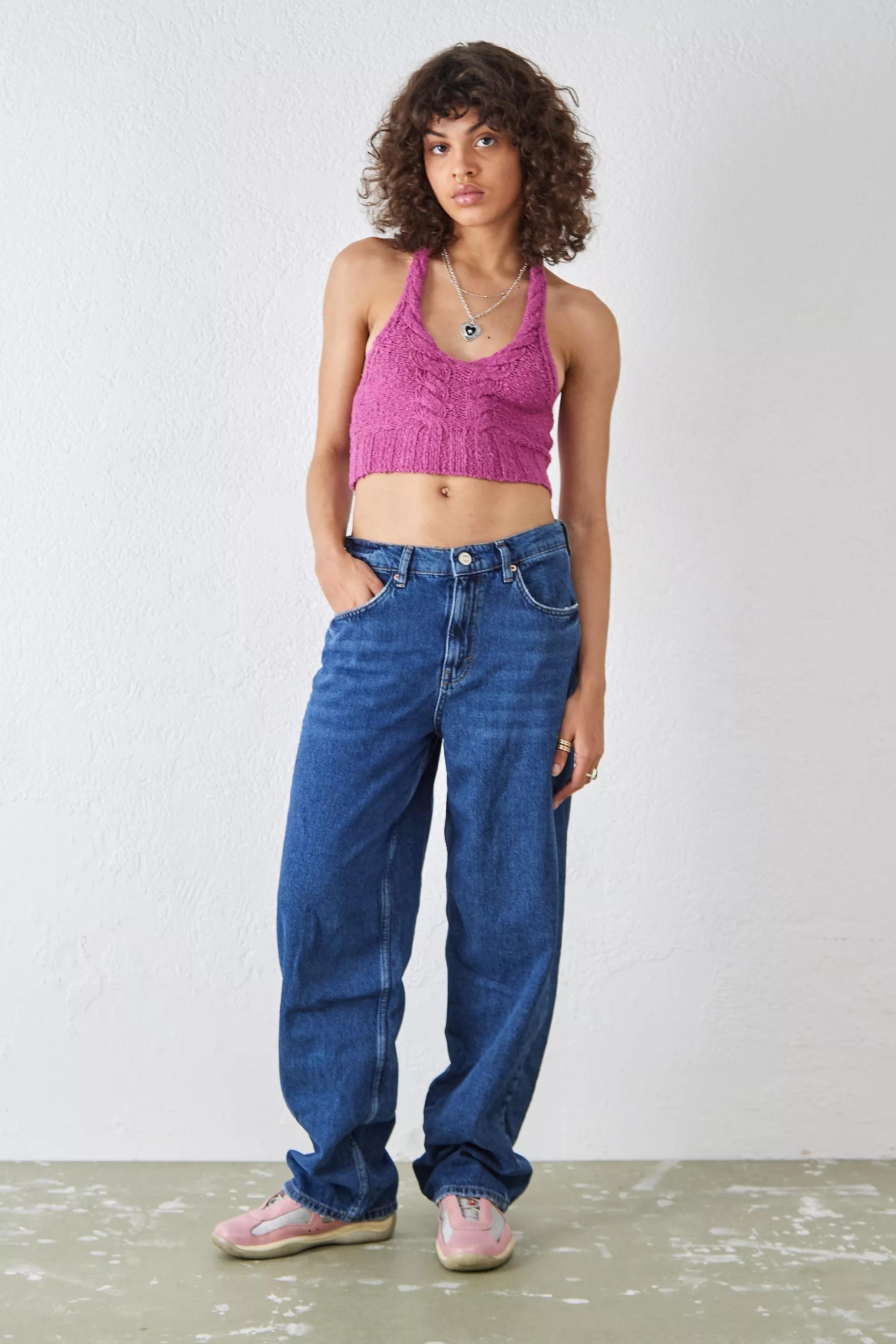 Blue Denim Vintage Wash Boyfriend Jeans, , large image number 1