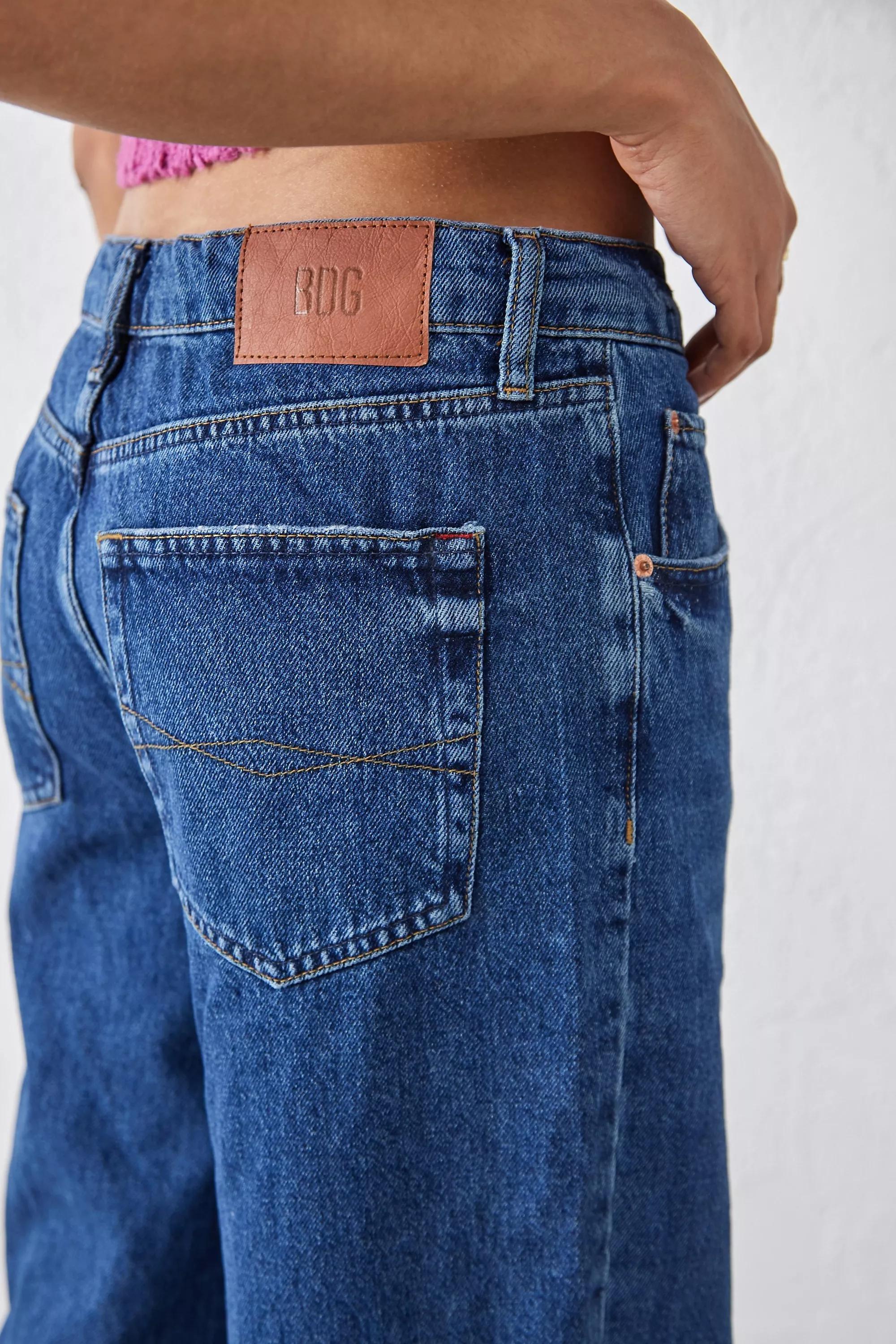 Blue Denim Vintage Wash Boyfriend Jeans, , large image number 3