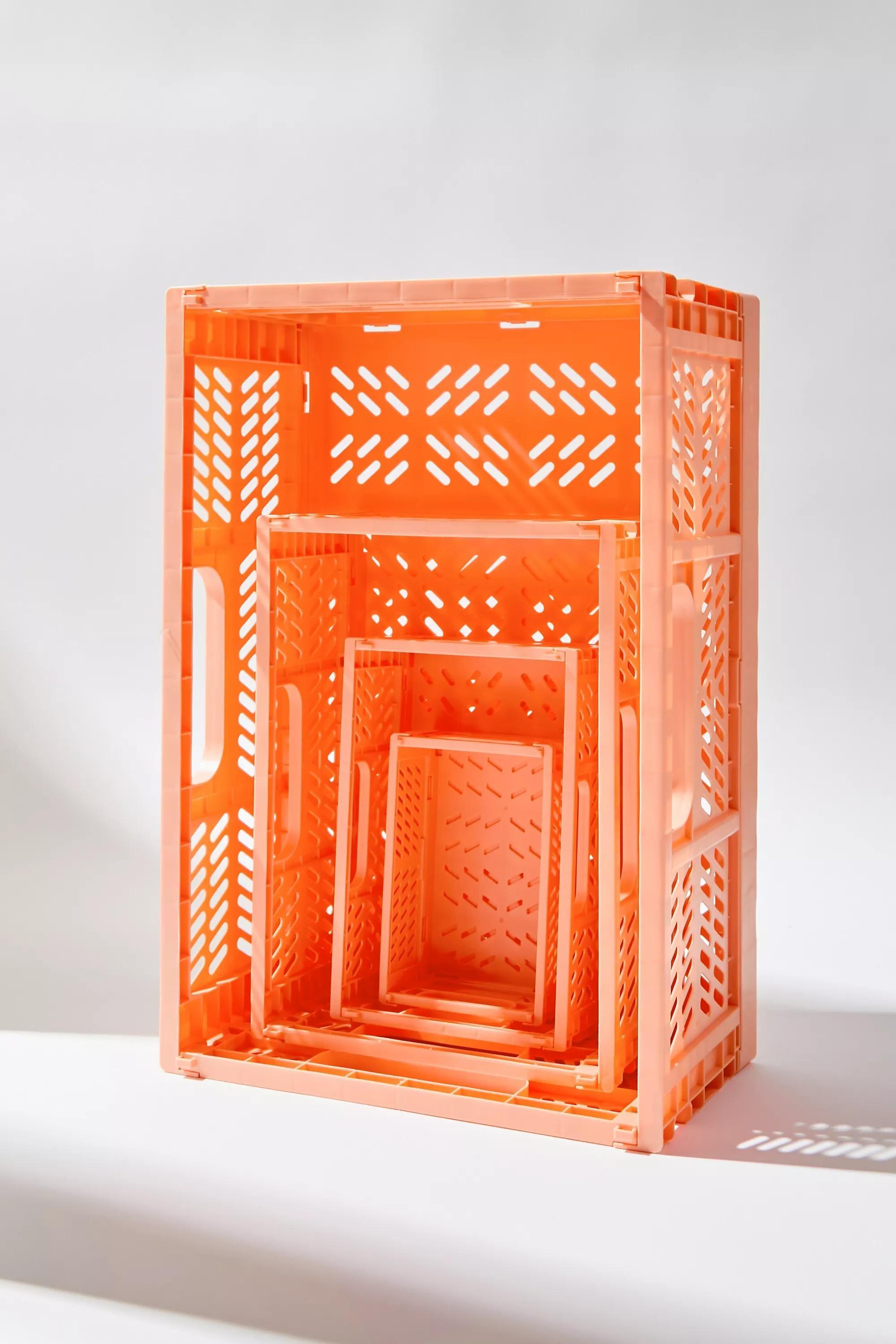 Pink Extra-Small Folding Storage Crate, , large image number 1