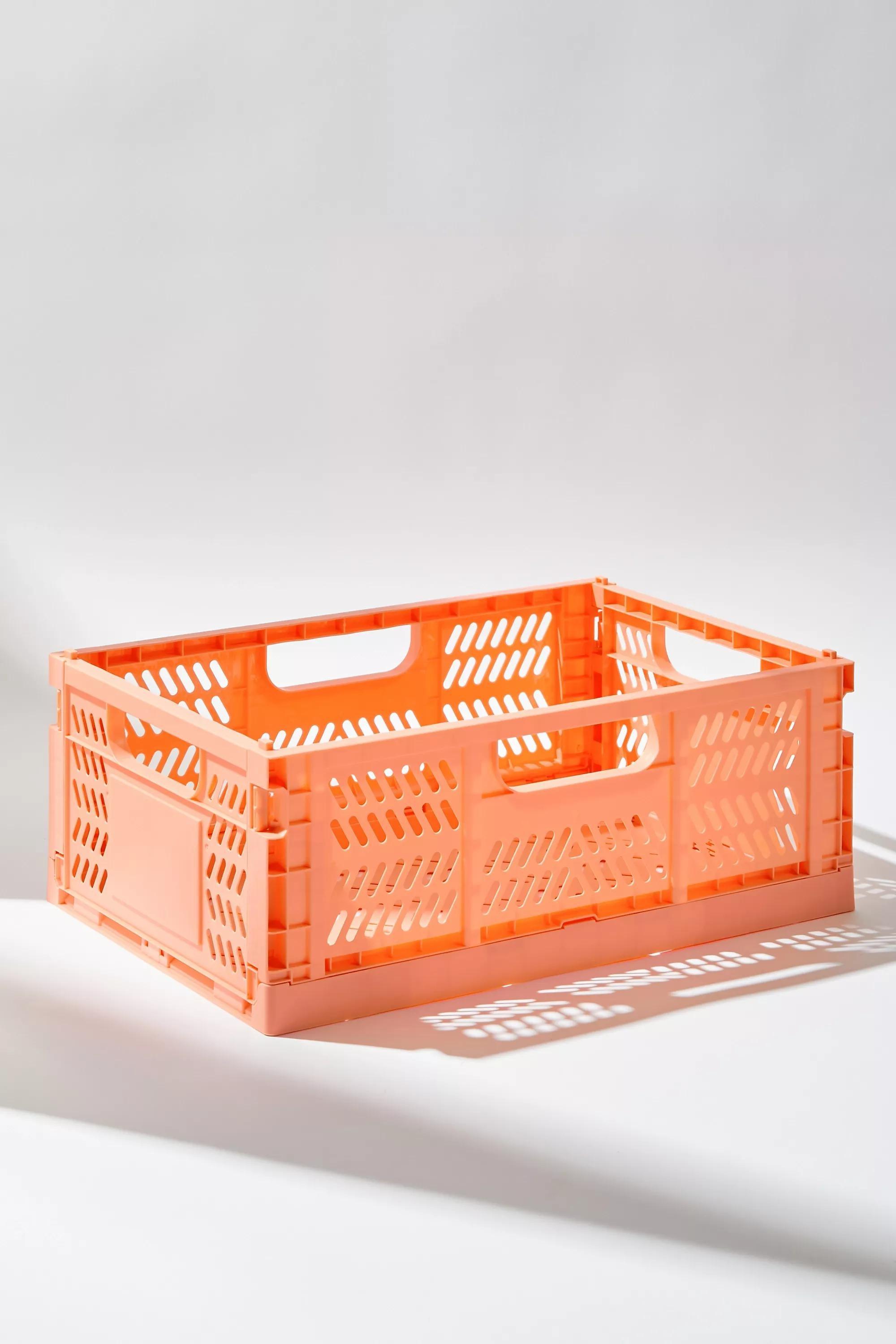 Peach Felix Pink Large Folding Storage Crate, , large image number 0