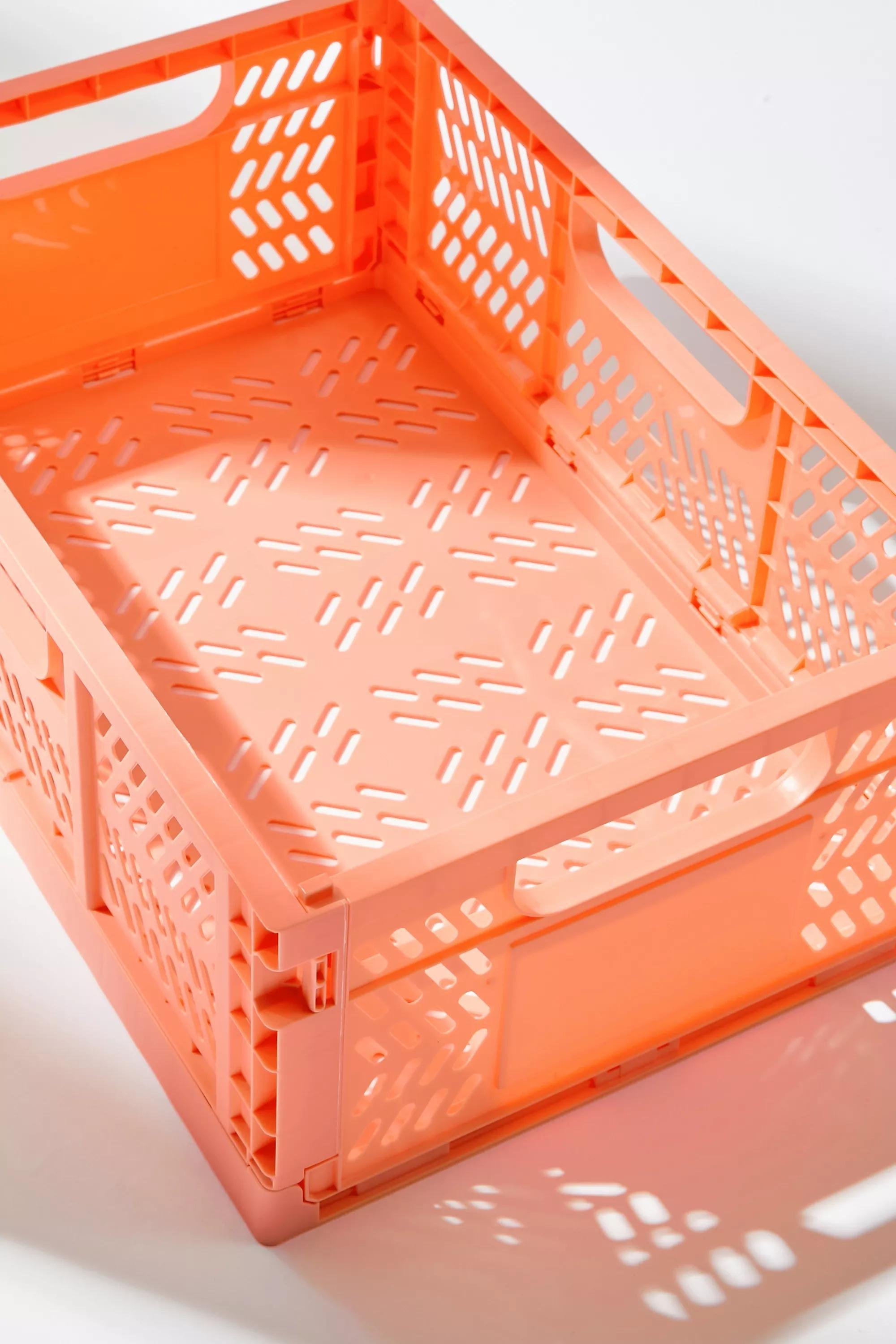 Peach Felix Pink Large Folding Storage Crate, , large image number 3