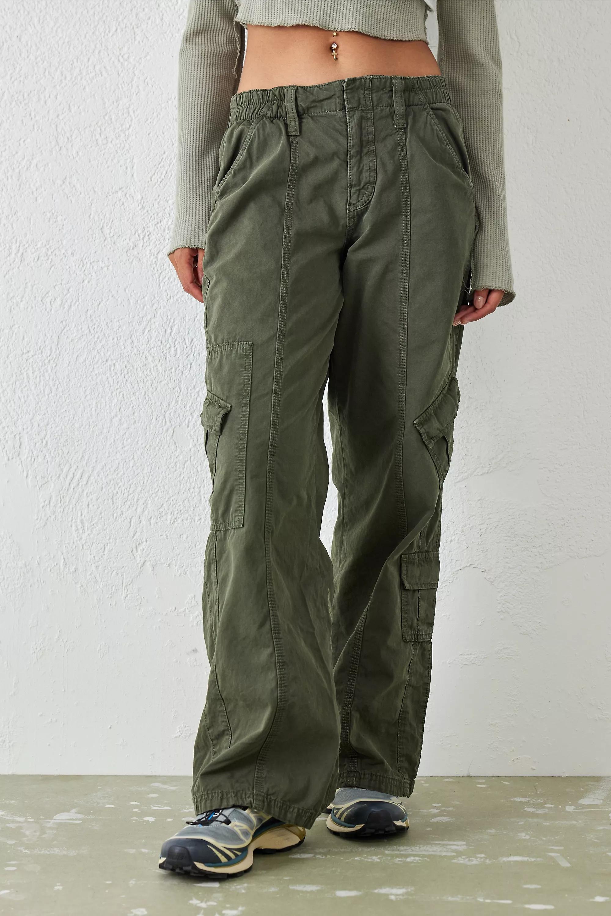 Urban Outfitters Khaki Bdg Dragon Embroidered Y2K Cargo Pants