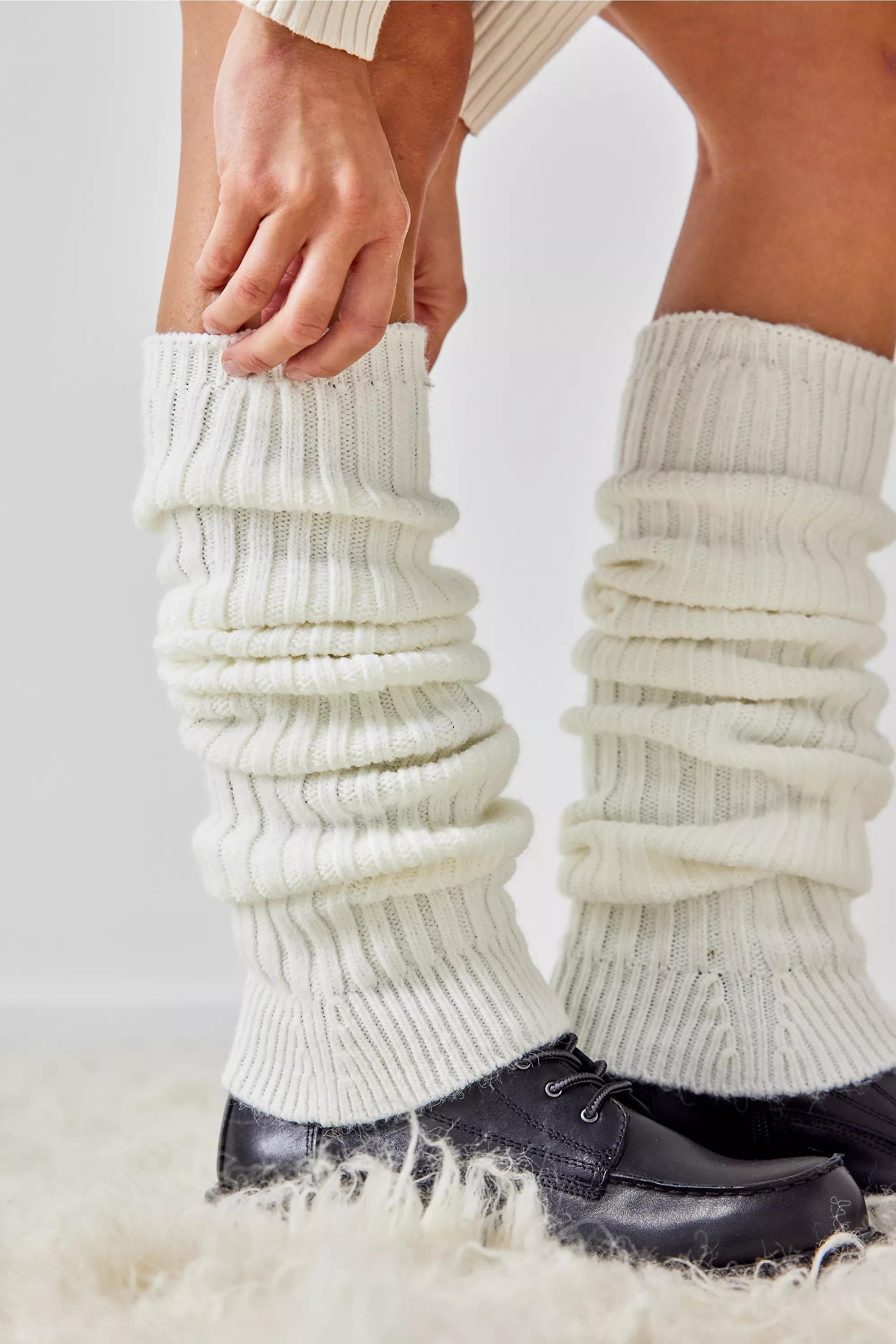 White Extra-Long Leg Warmers, , large image number 2