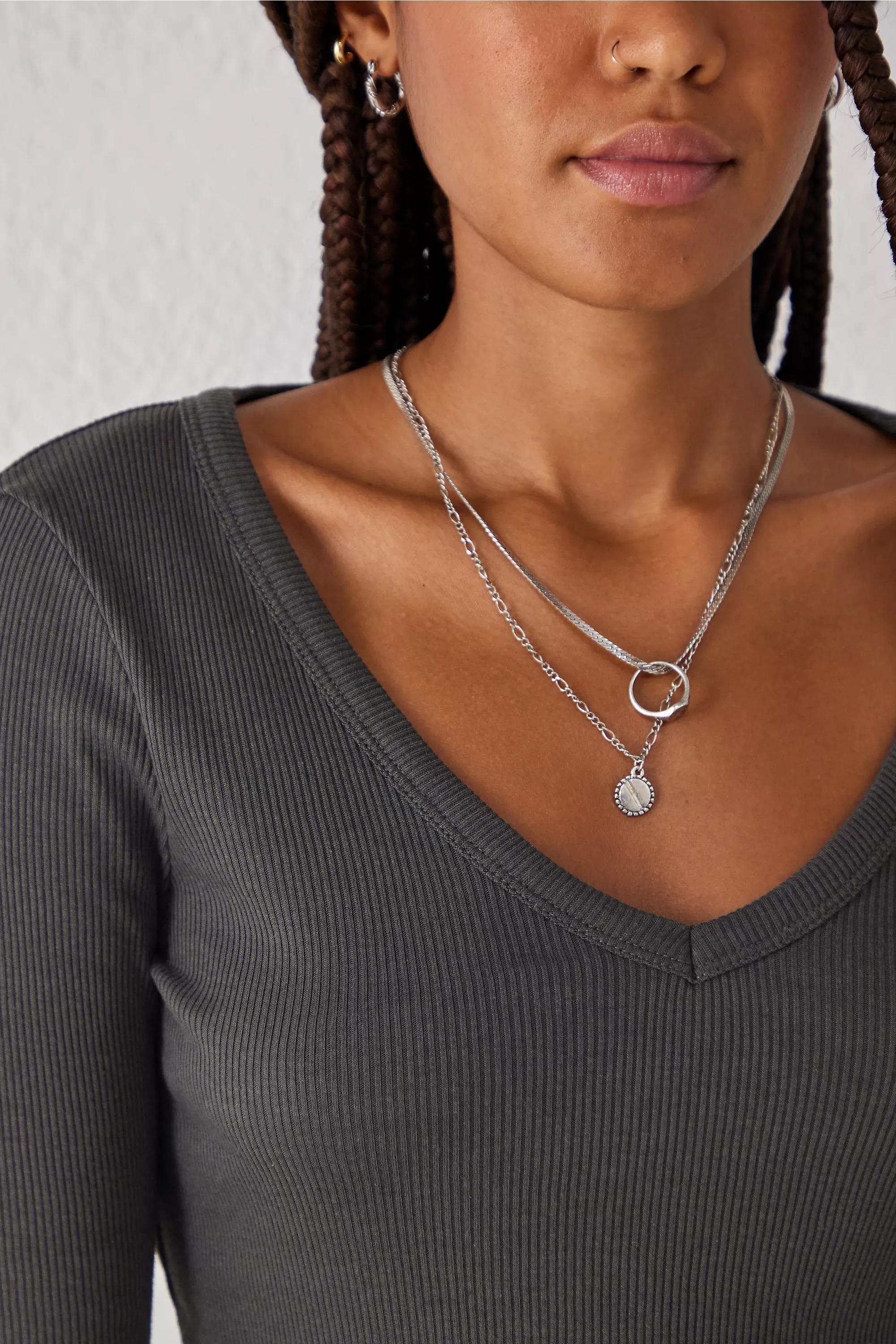 Grey Krissy V-Neck Top, , large image number 1