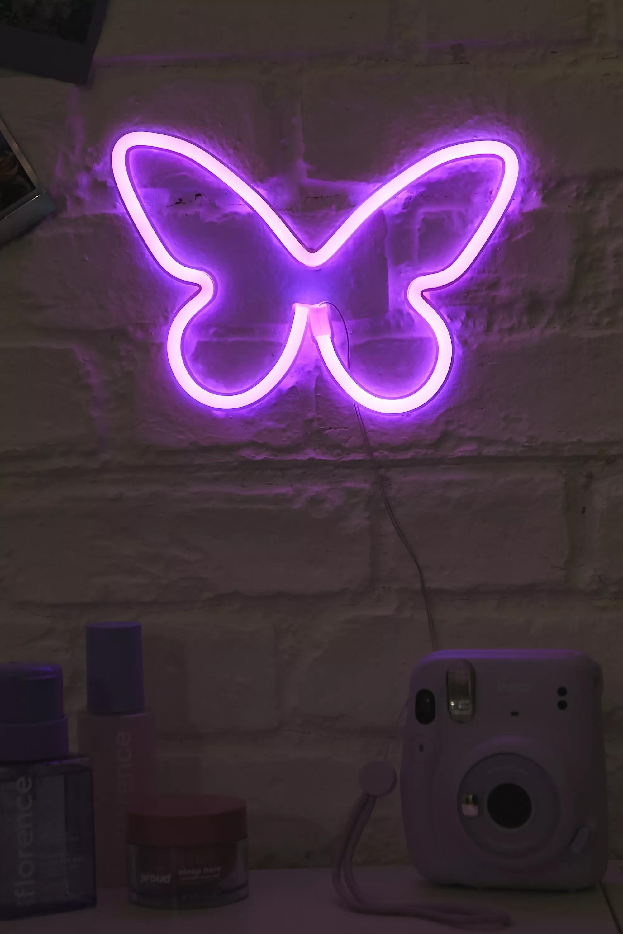 Pink Mini Led Butterfly Neon Sign, PINK, large image number 1