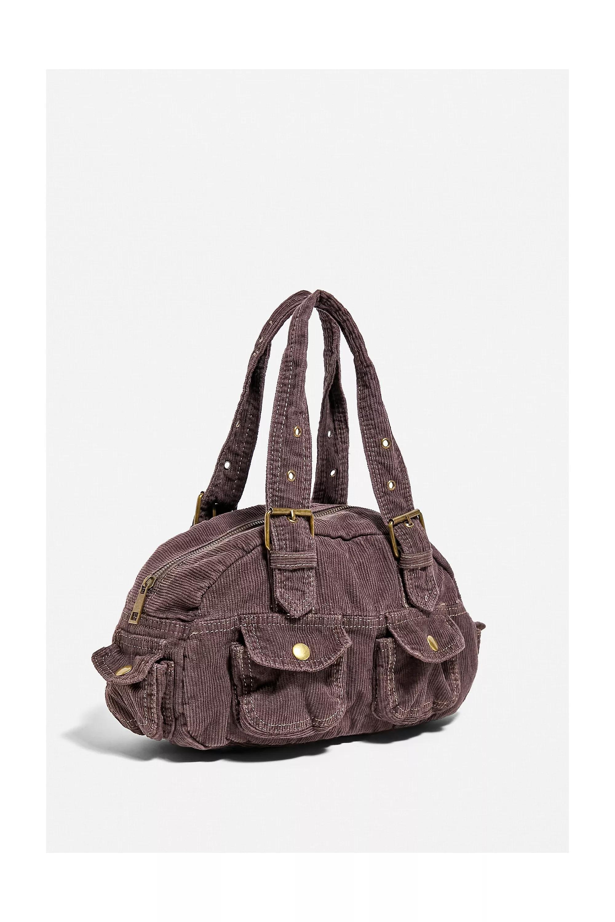 Brown Mini Denim Duffle Bag, , large image number 2