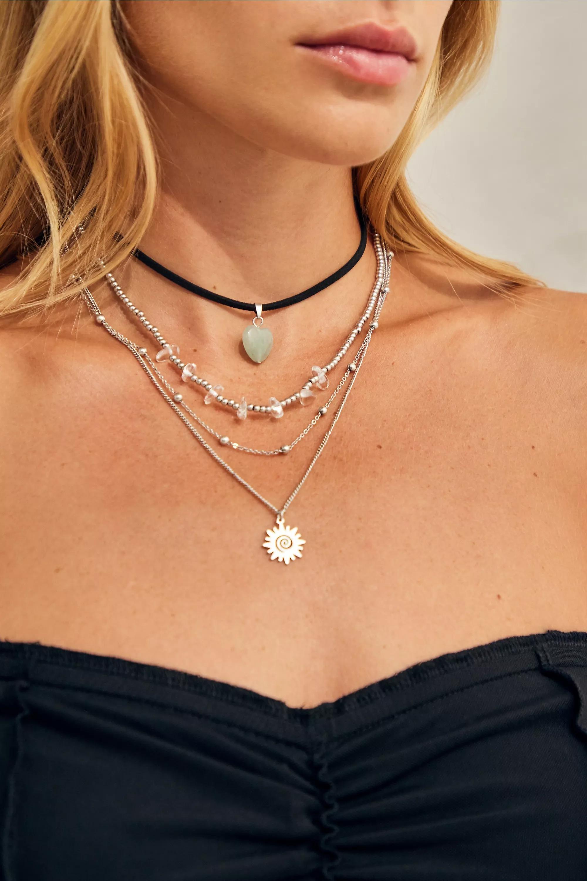Silver Boho Multilayer Necklaces, SLVR, large image number 1