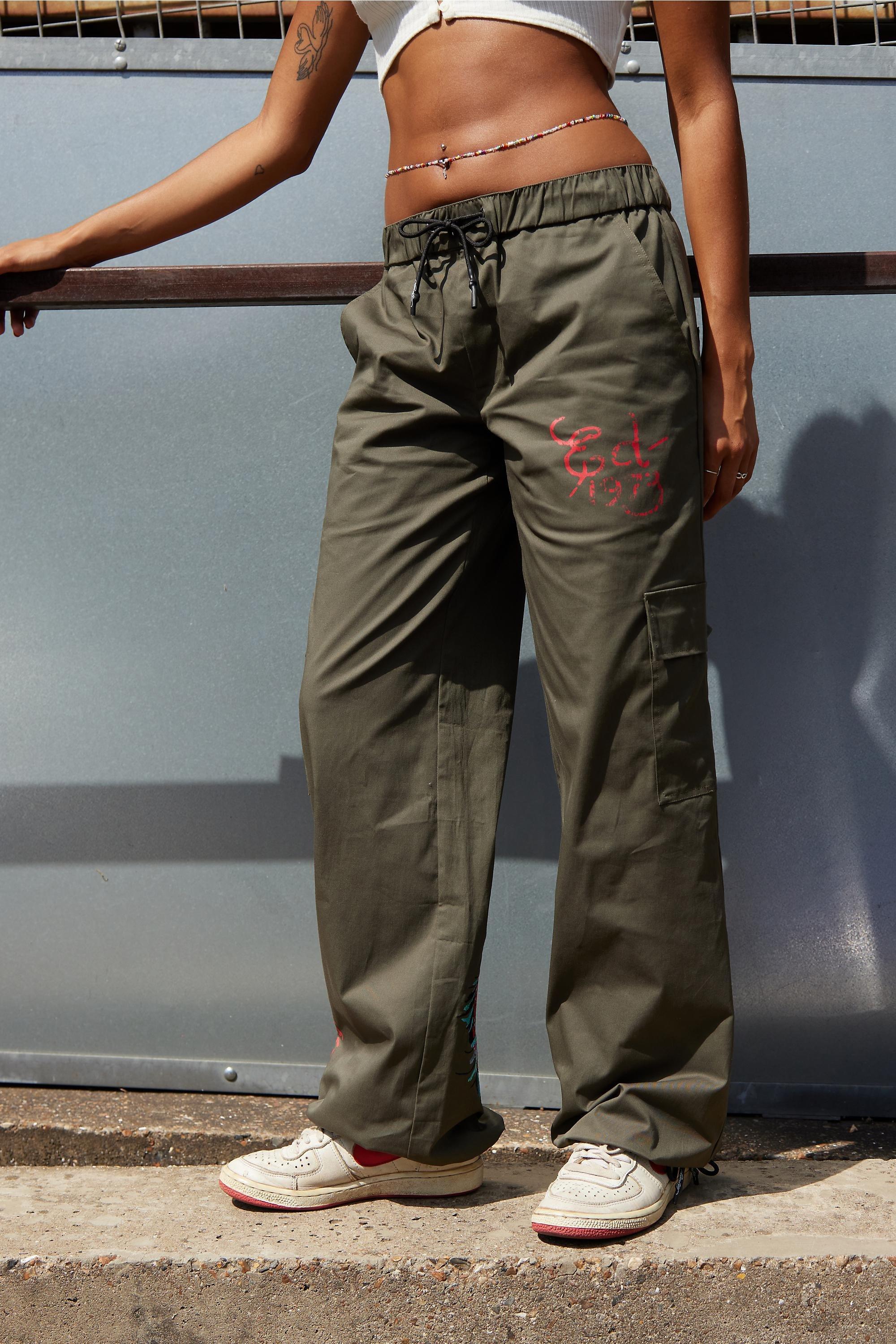 Khaki Ed Hardy Koi Leaper Cargo Pants, , large image number 2