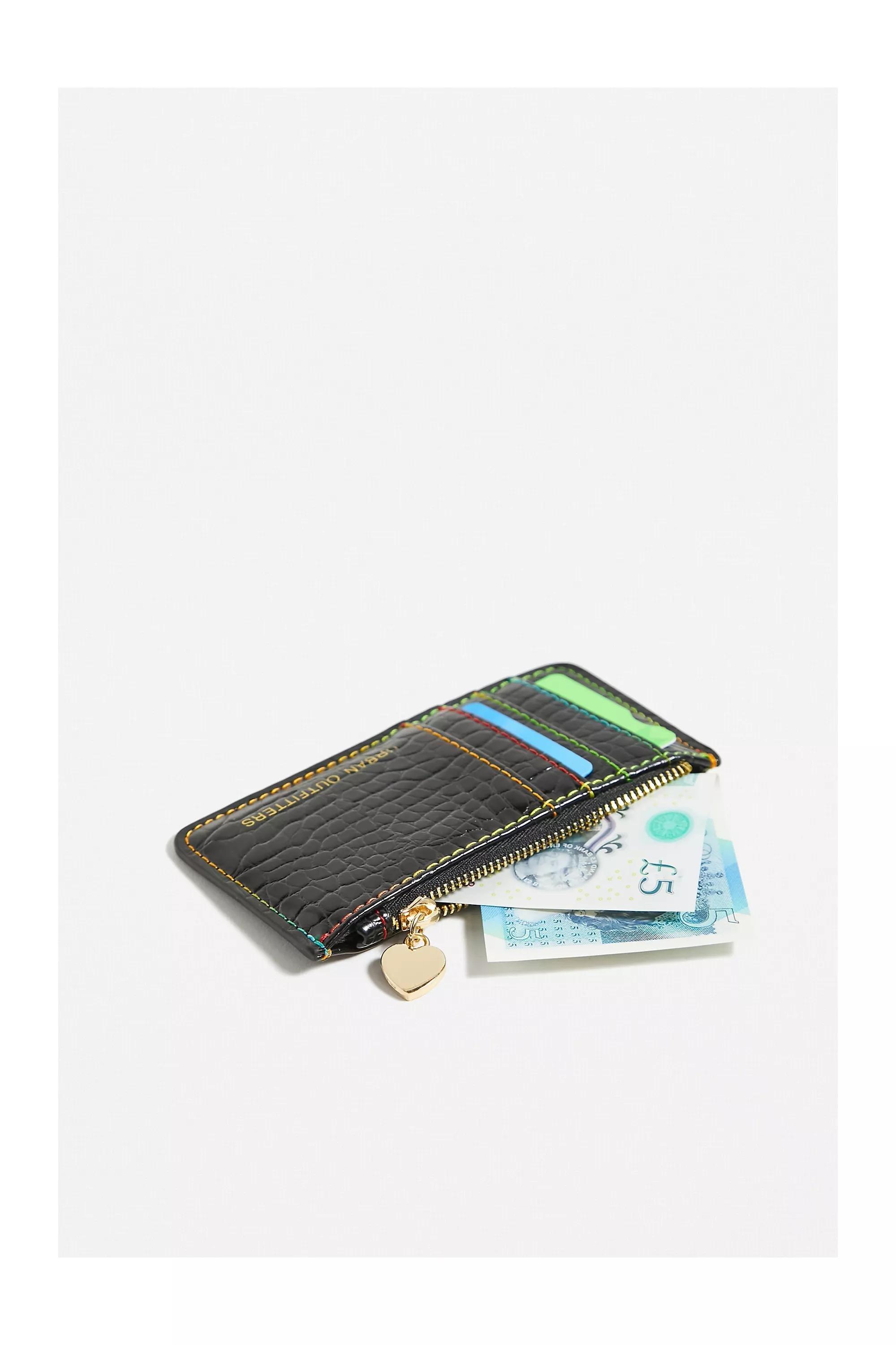 Black Multi Stitch Cardholder, , large image number 1