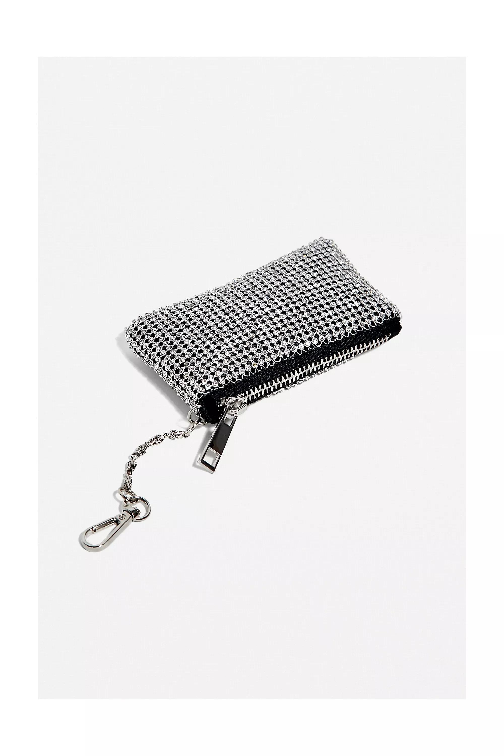 Silver Clip-On Diamante Purse, , large image number 2