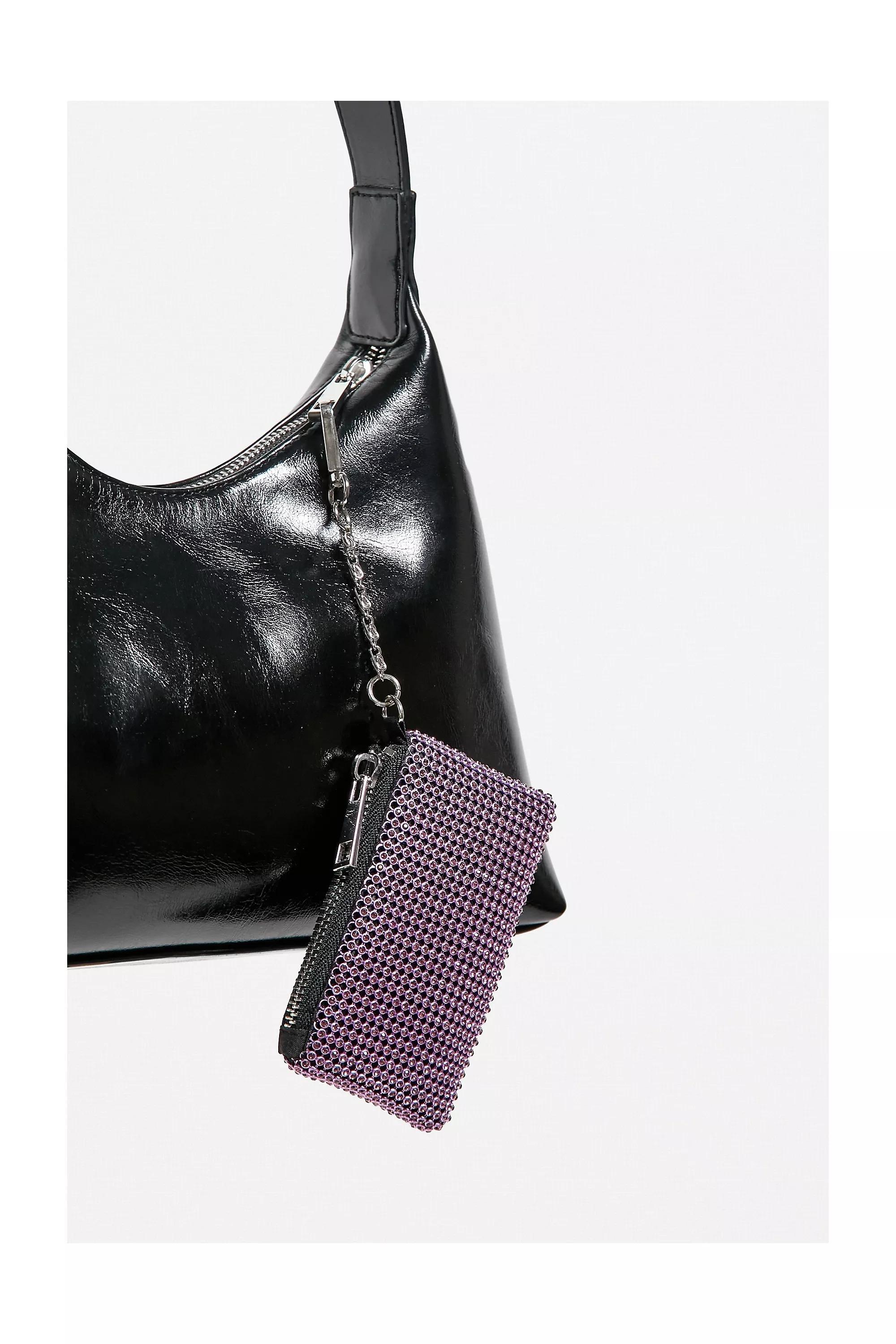 Purple Clip-On Diamante Purse, , large image number 0
