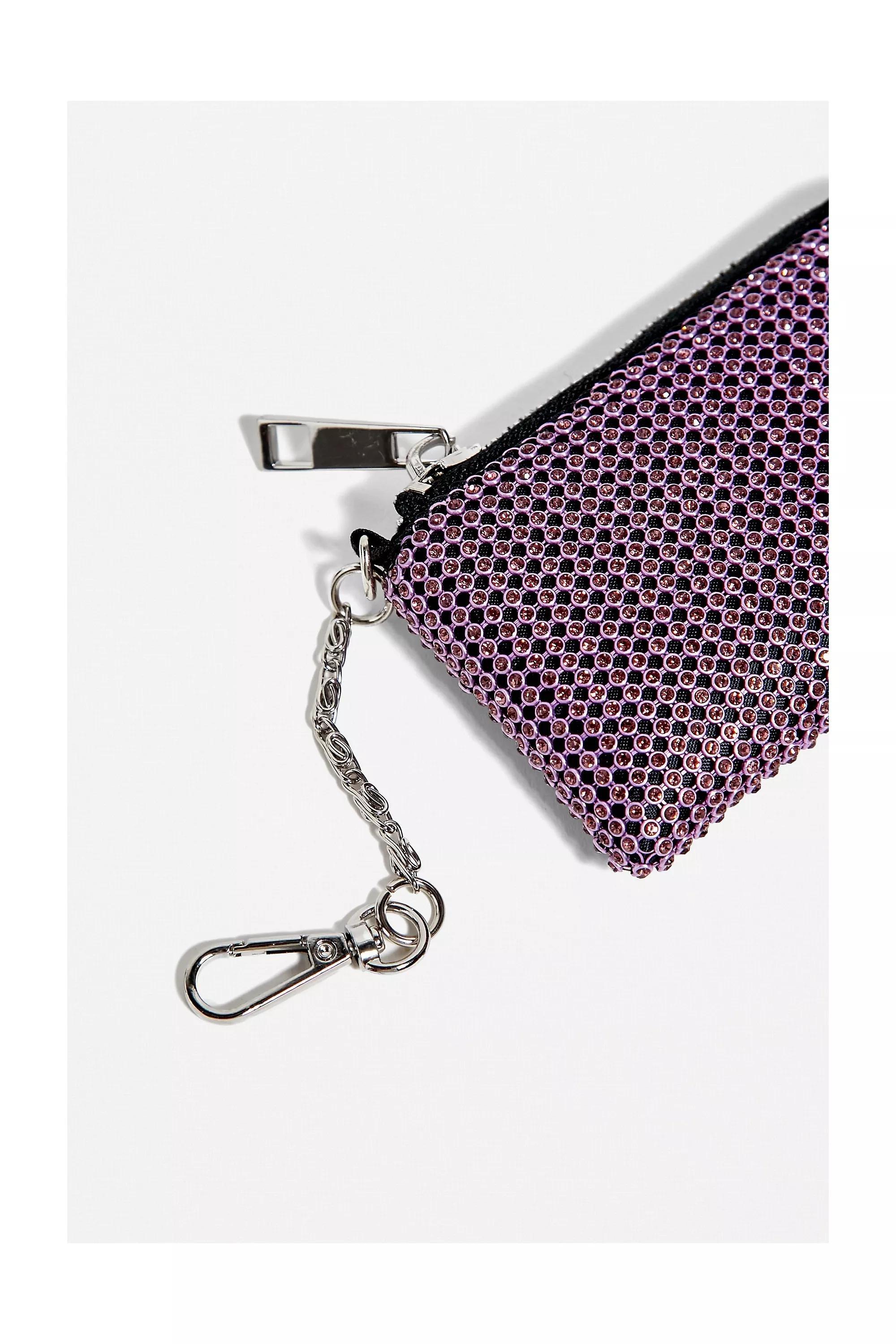 Purple Clip-On Diamante Purse, , large image number 3