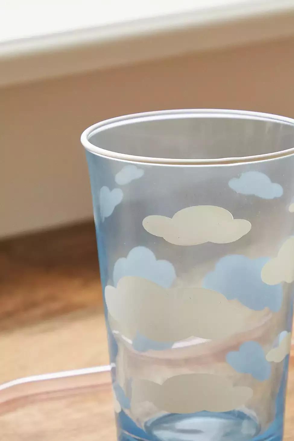 Blue Frankie Cloud Glass Tumbler, , large image number 1