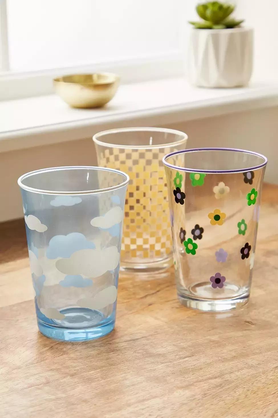 Blue Frankie Cloud Glass Tumbler, , large image number 2