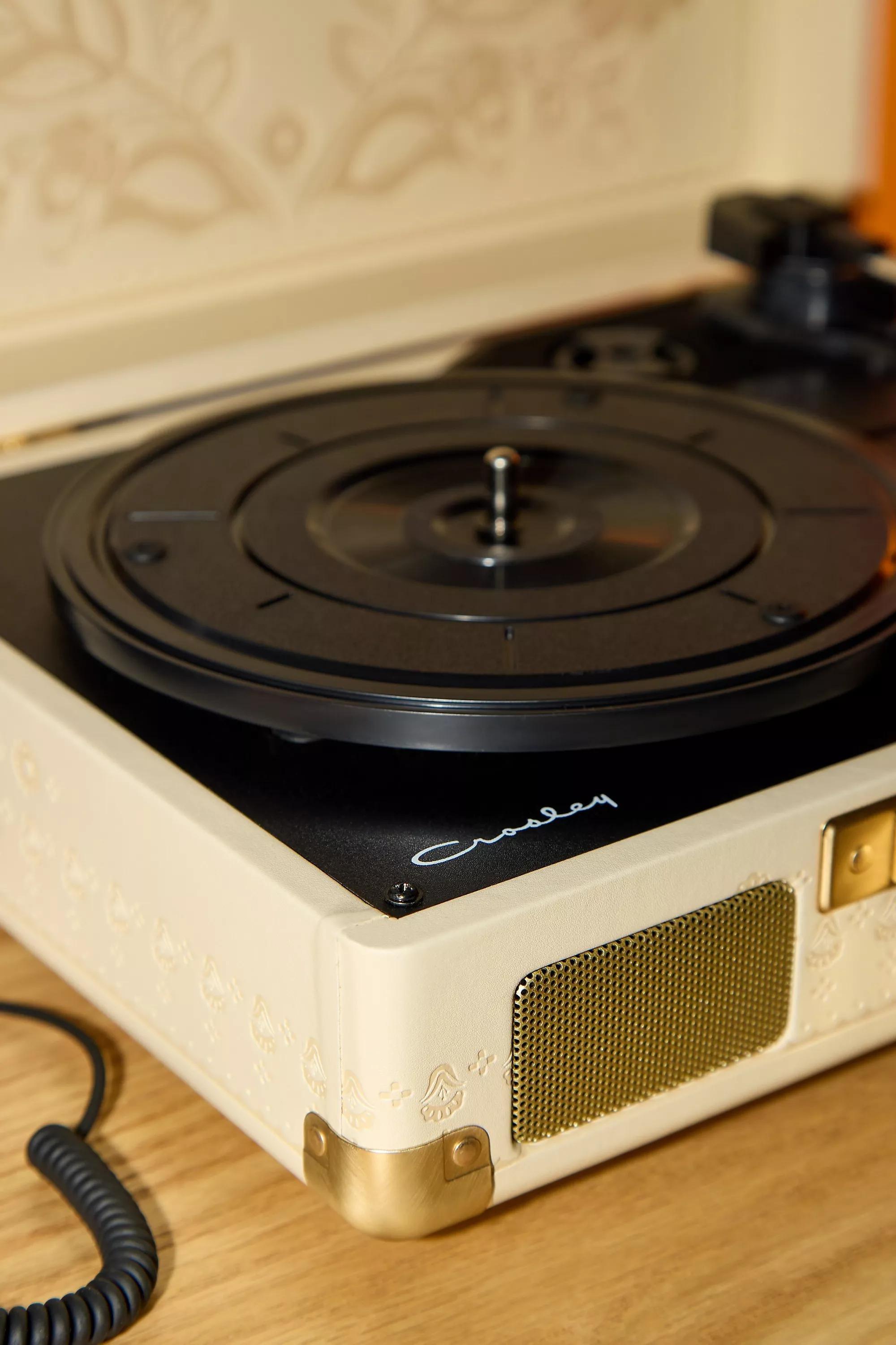 Cream Crosley Uo Exclusive Folklore Floral Cruiser Vinyl Record Player With Bluetooth Input And Output, CREME, large image number 2
