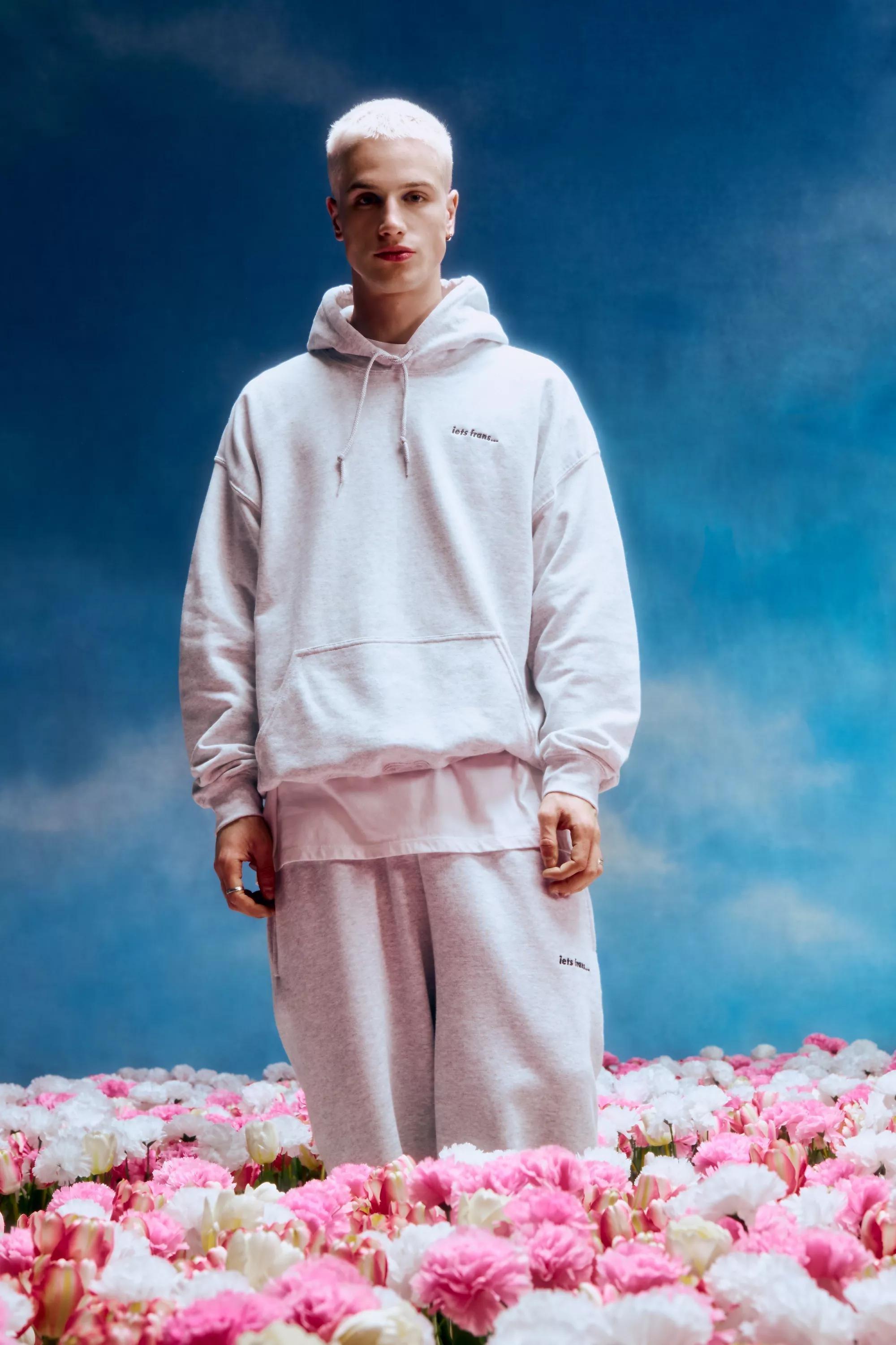 Grey Drop Shoulder Hoodie, , large image number 0