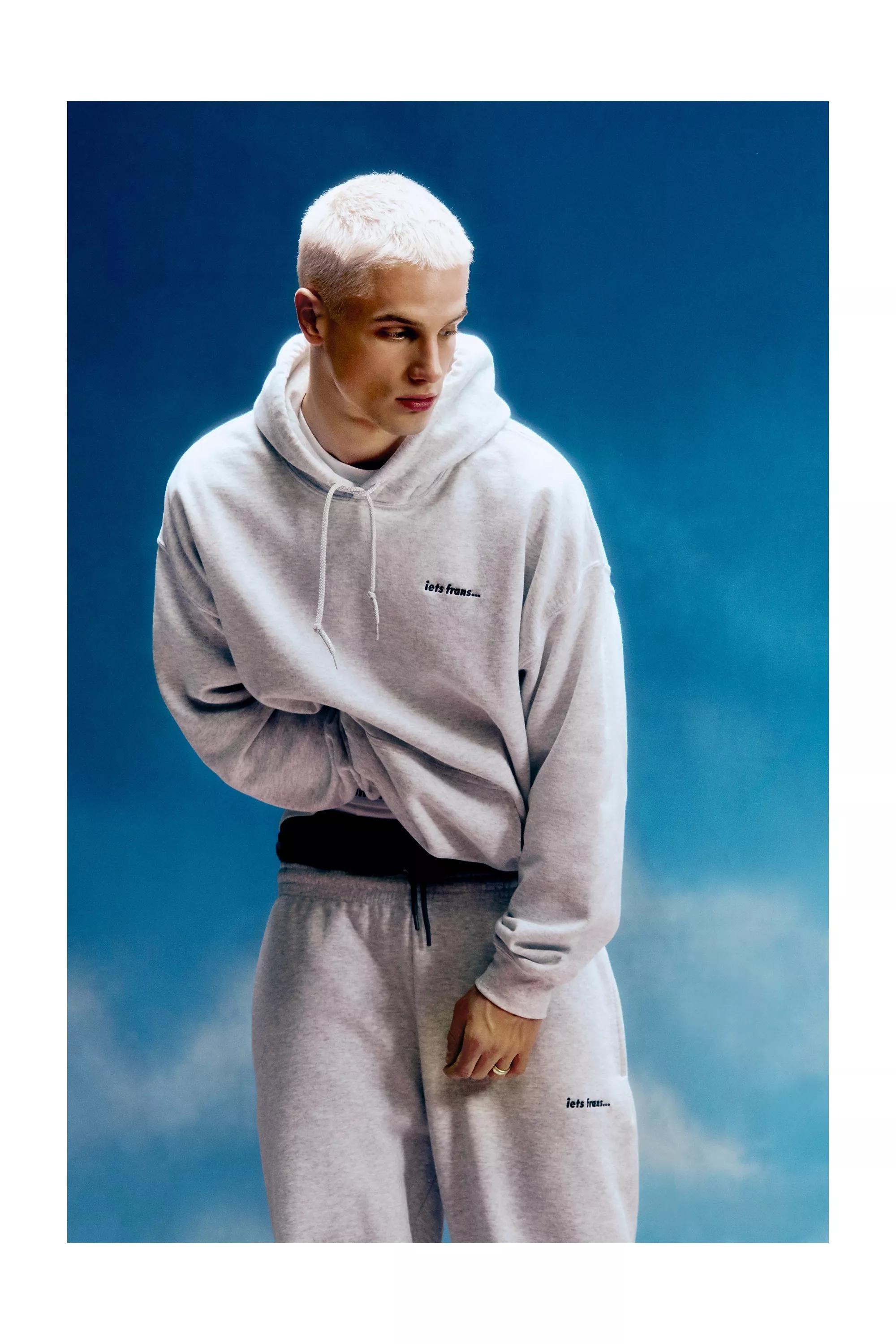 Grey Drop Shoulder Hoodie, , large image number 1