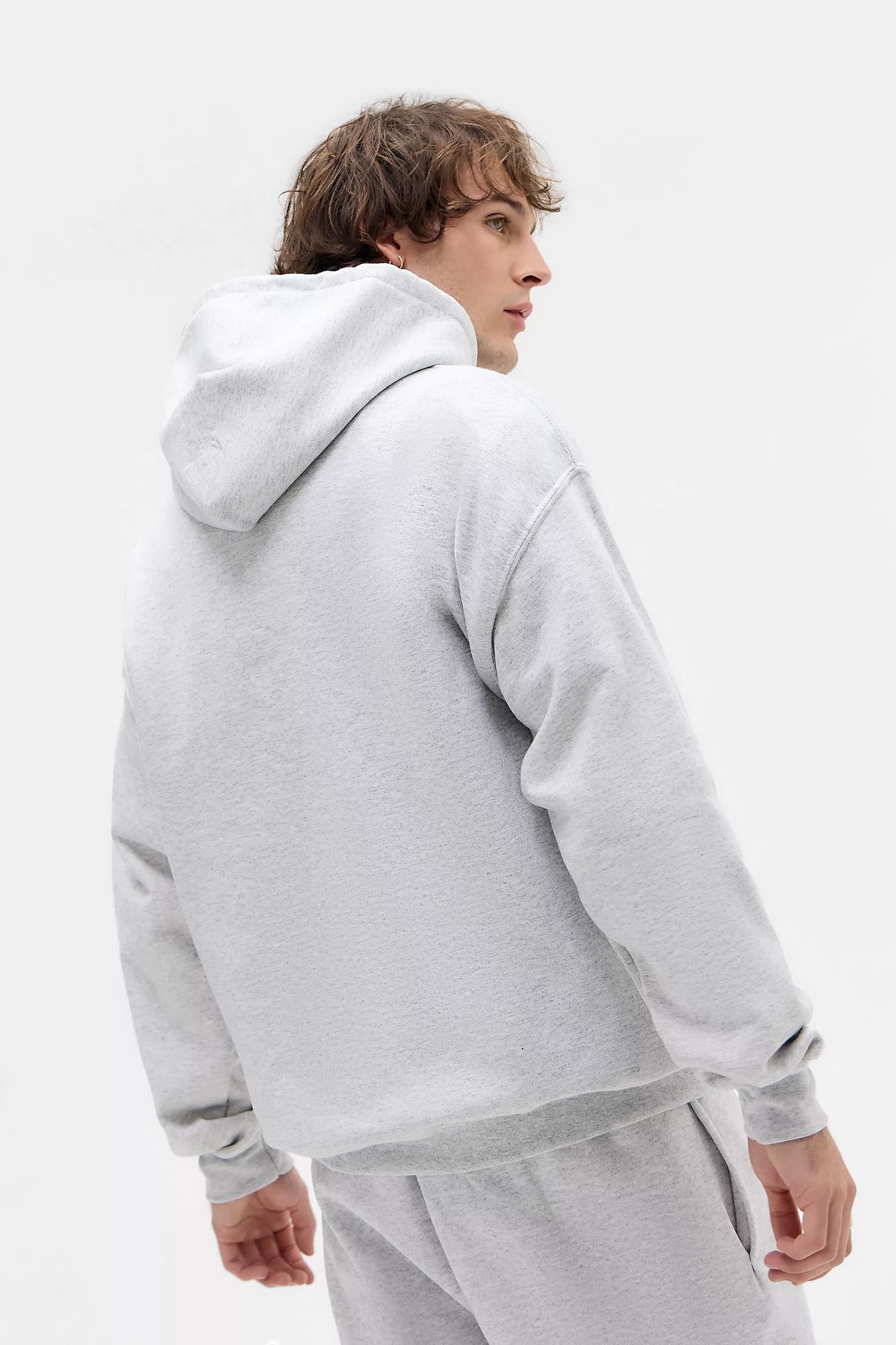 Grey Drop Shoulder Hoodie, GREY, large image number 7