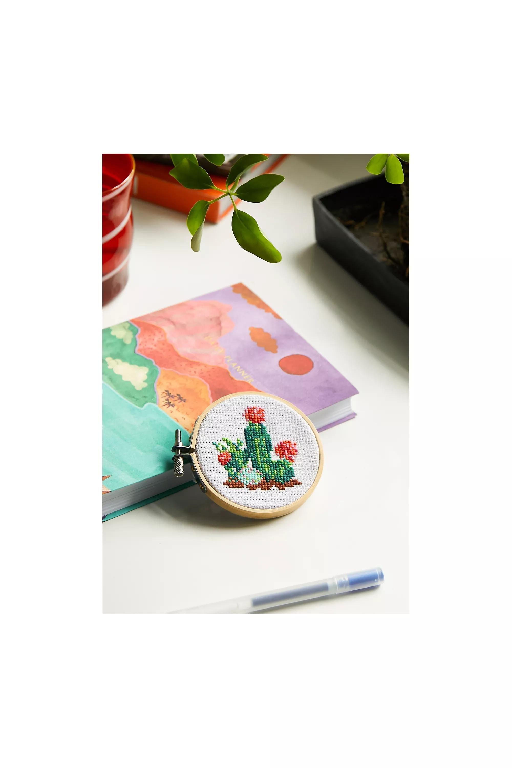 Multicolour Cactus Mini Cross-Stitch Embroidery Kit, , large image number 0