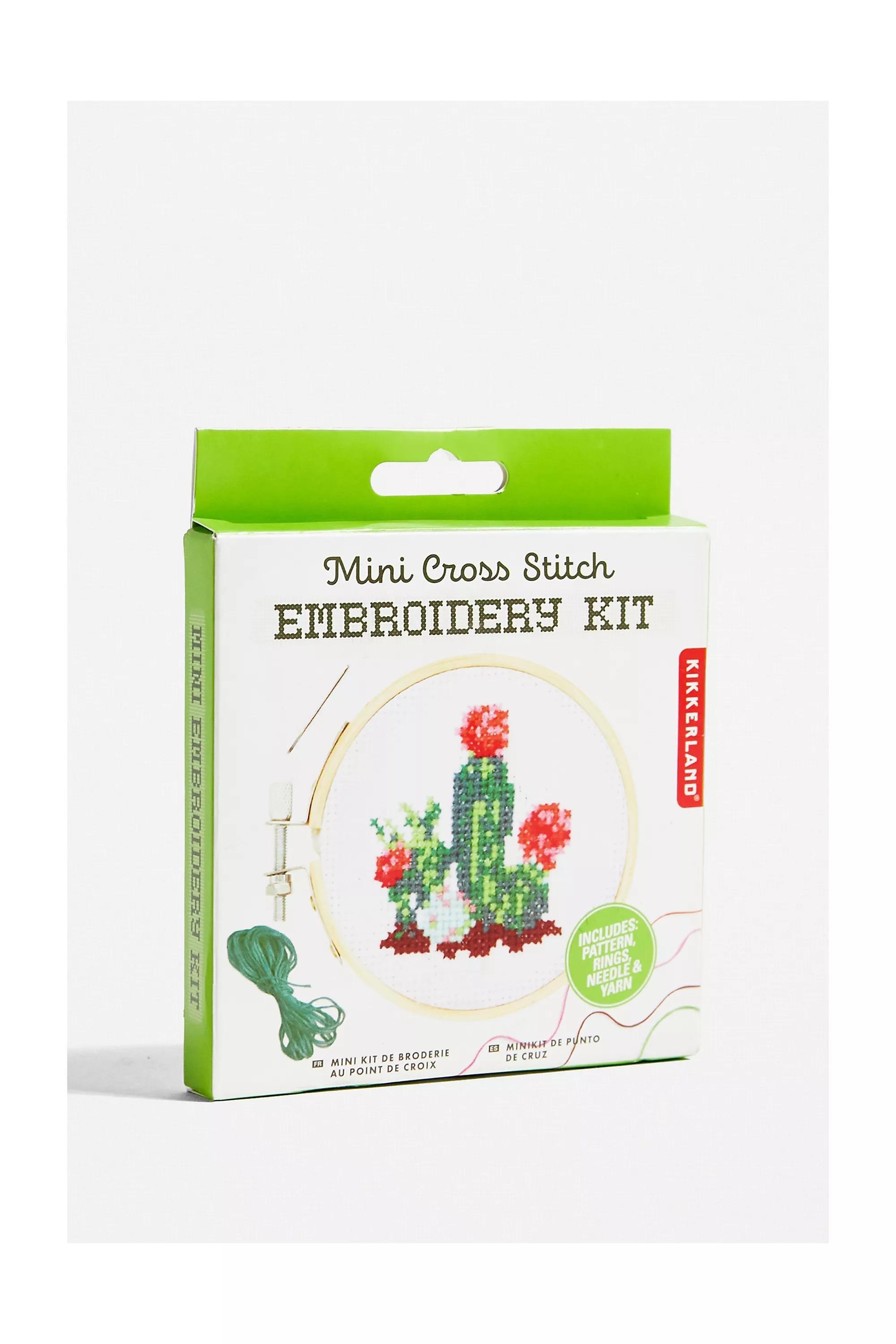 Multicolour Cactus Mini Cross-Stitch Embroidery Kit, , large image number 1