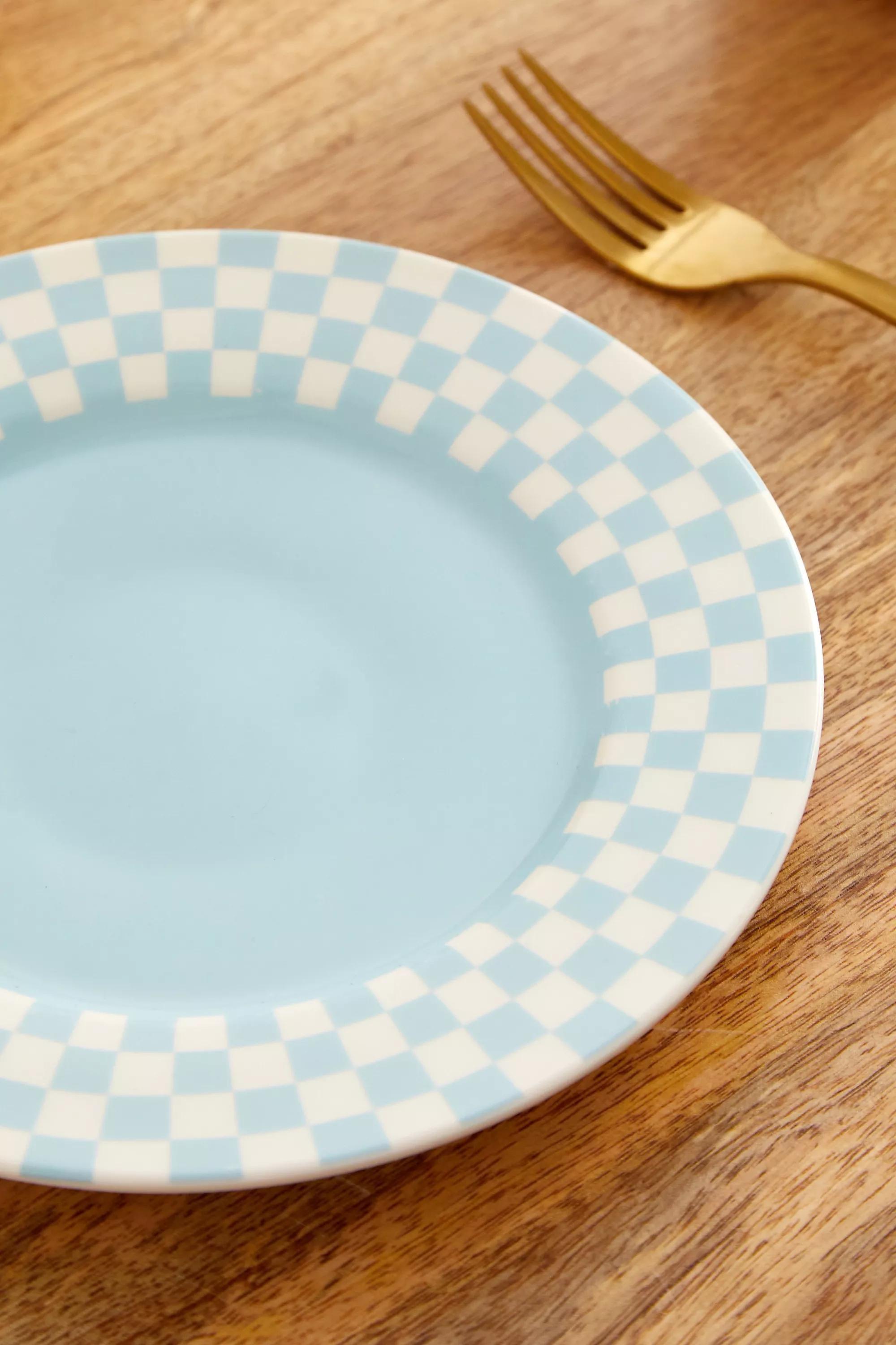 White Checkerboard Deli Plate, , large image number 2