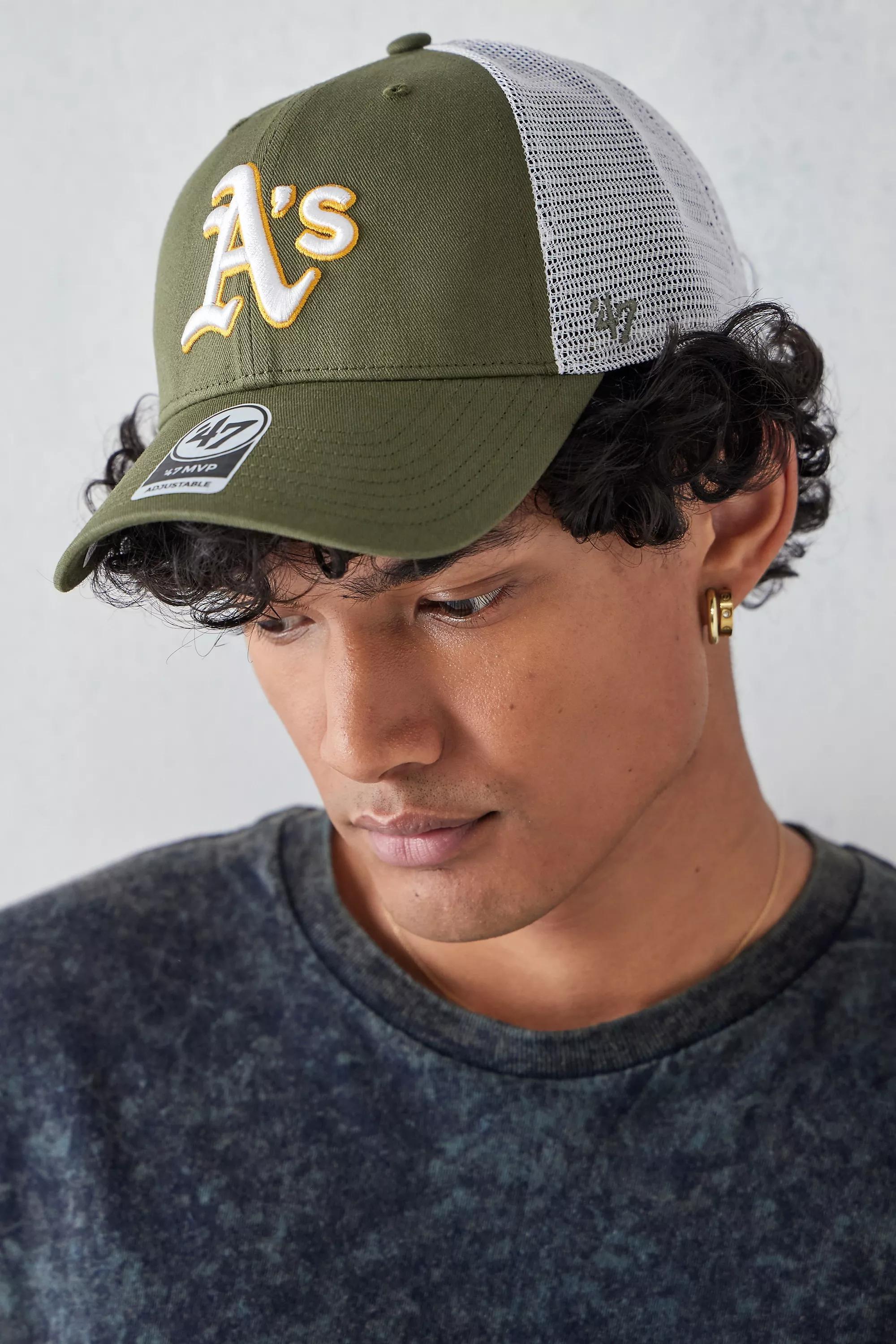 Khaki Oakland Athletics Trucker Cap, , large image number 1
