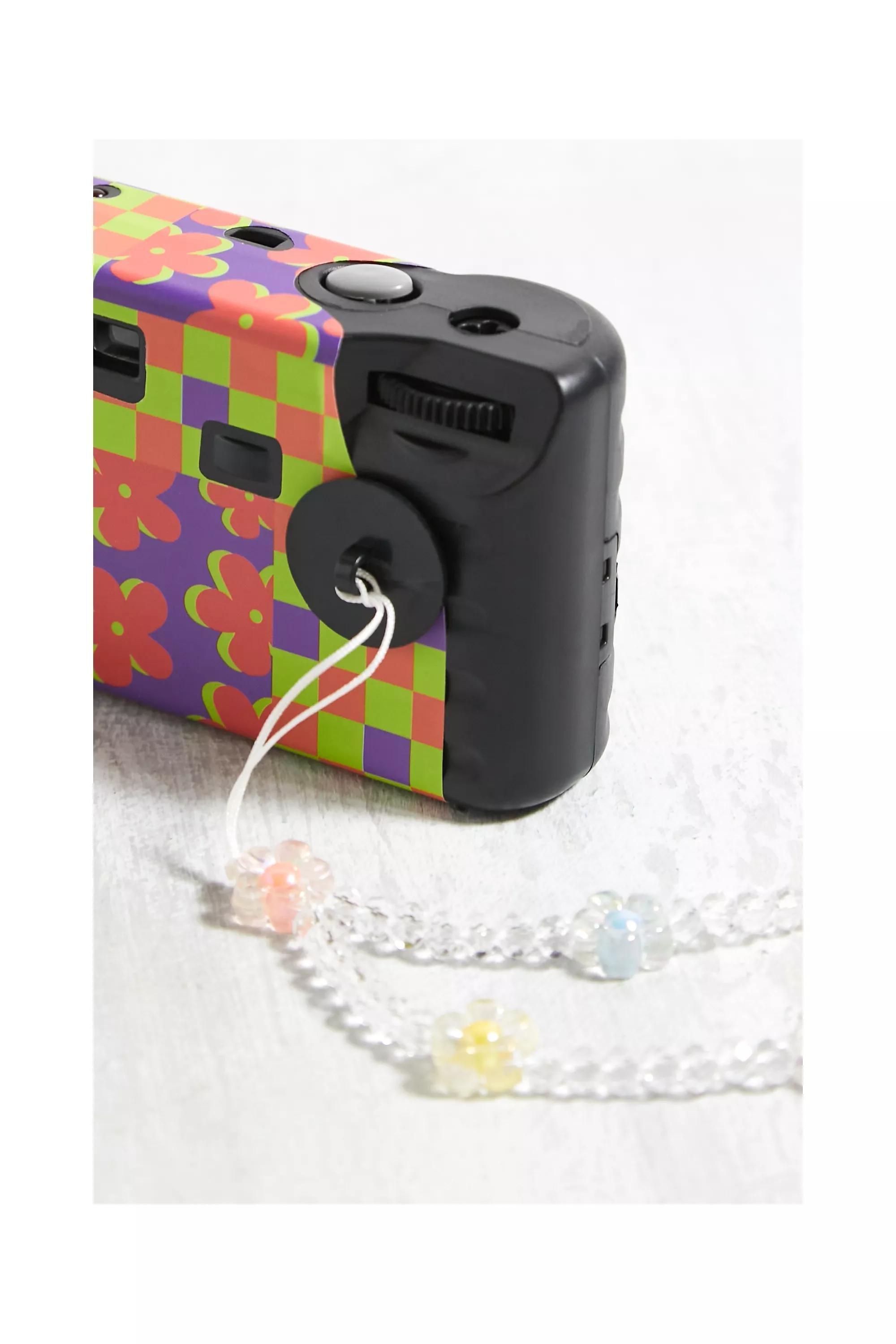 Checkerboard Daisy Print Disposable Camera With Strap, , large image number 1
