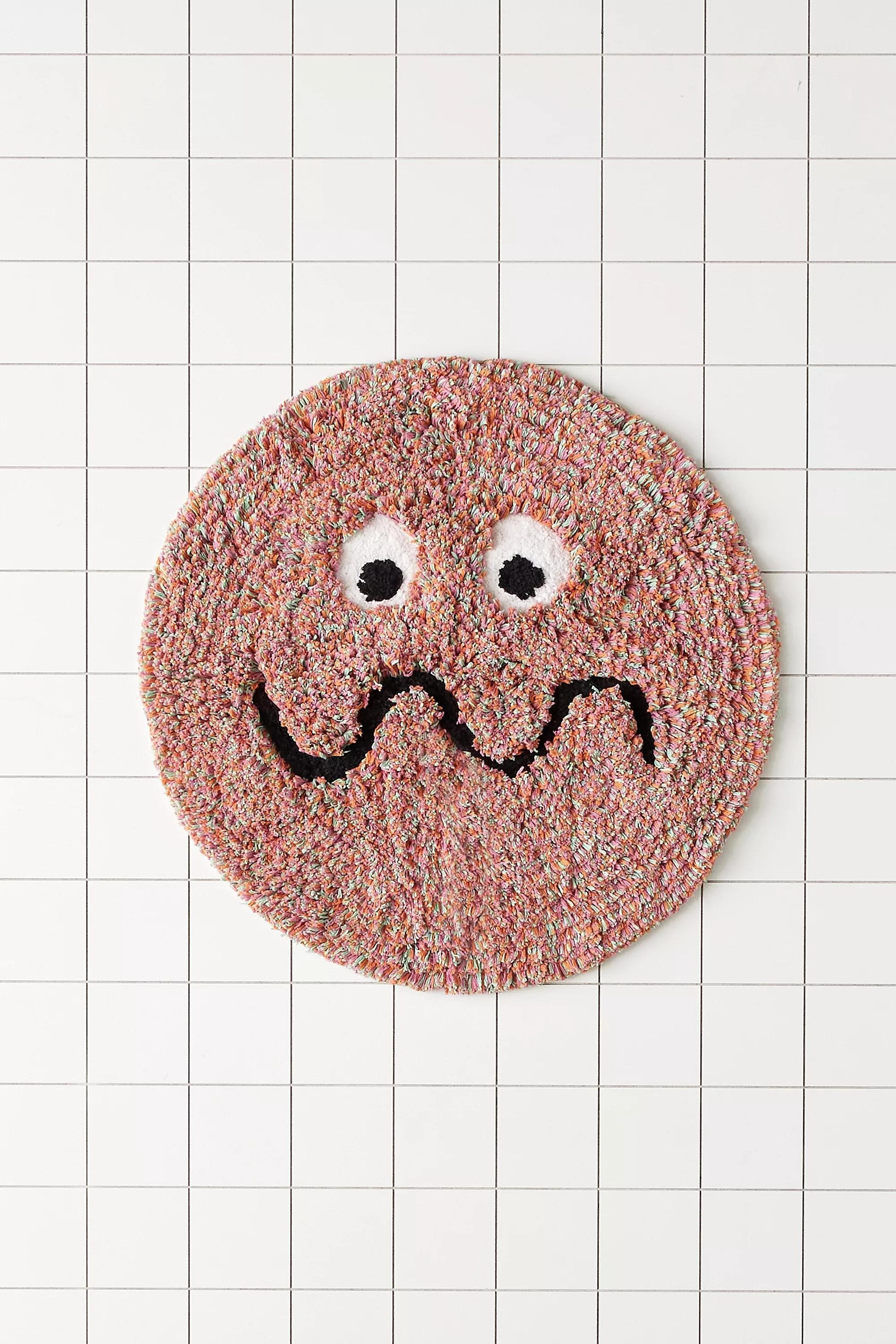 Multicolour Wavy Face Bath Mat, , large image number 0
