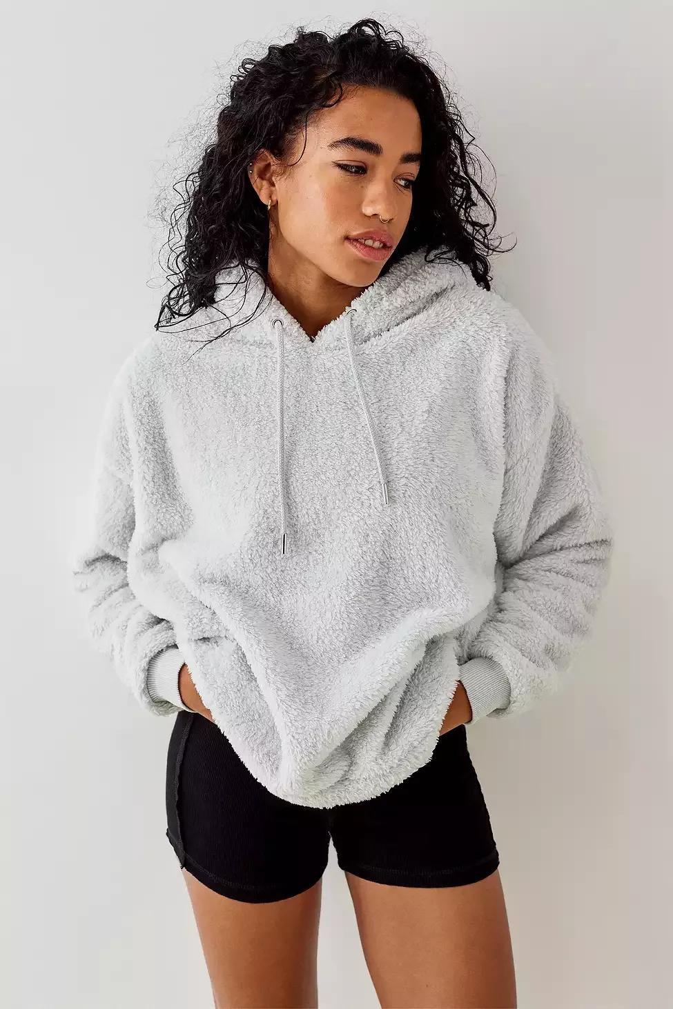 Urban Outfitters Grey Soft Teddy Hoodie Azadea UAE