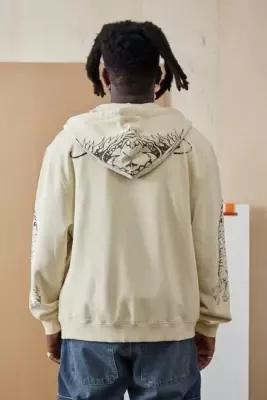 White Ed Hardy Tiger Zip-Through Hoodie, , large image number 2