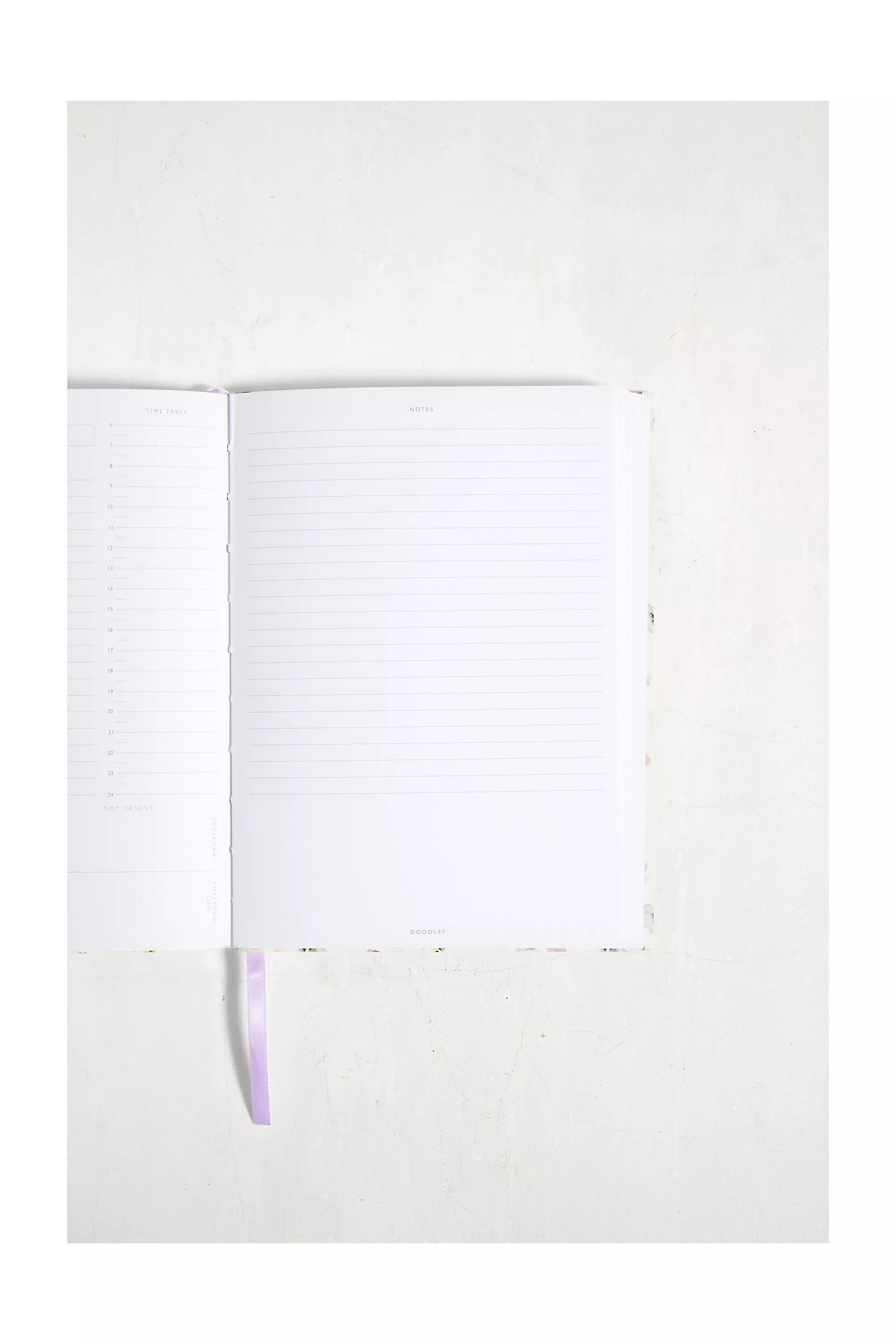 White Ditsy Pansy Daily Planner, , large image number 1