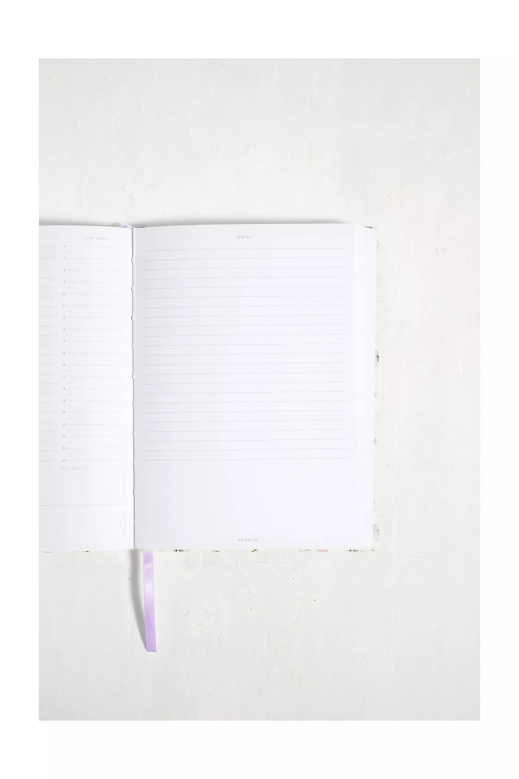 Urban Outfitters - White Ditsy Pansy Daily Planner