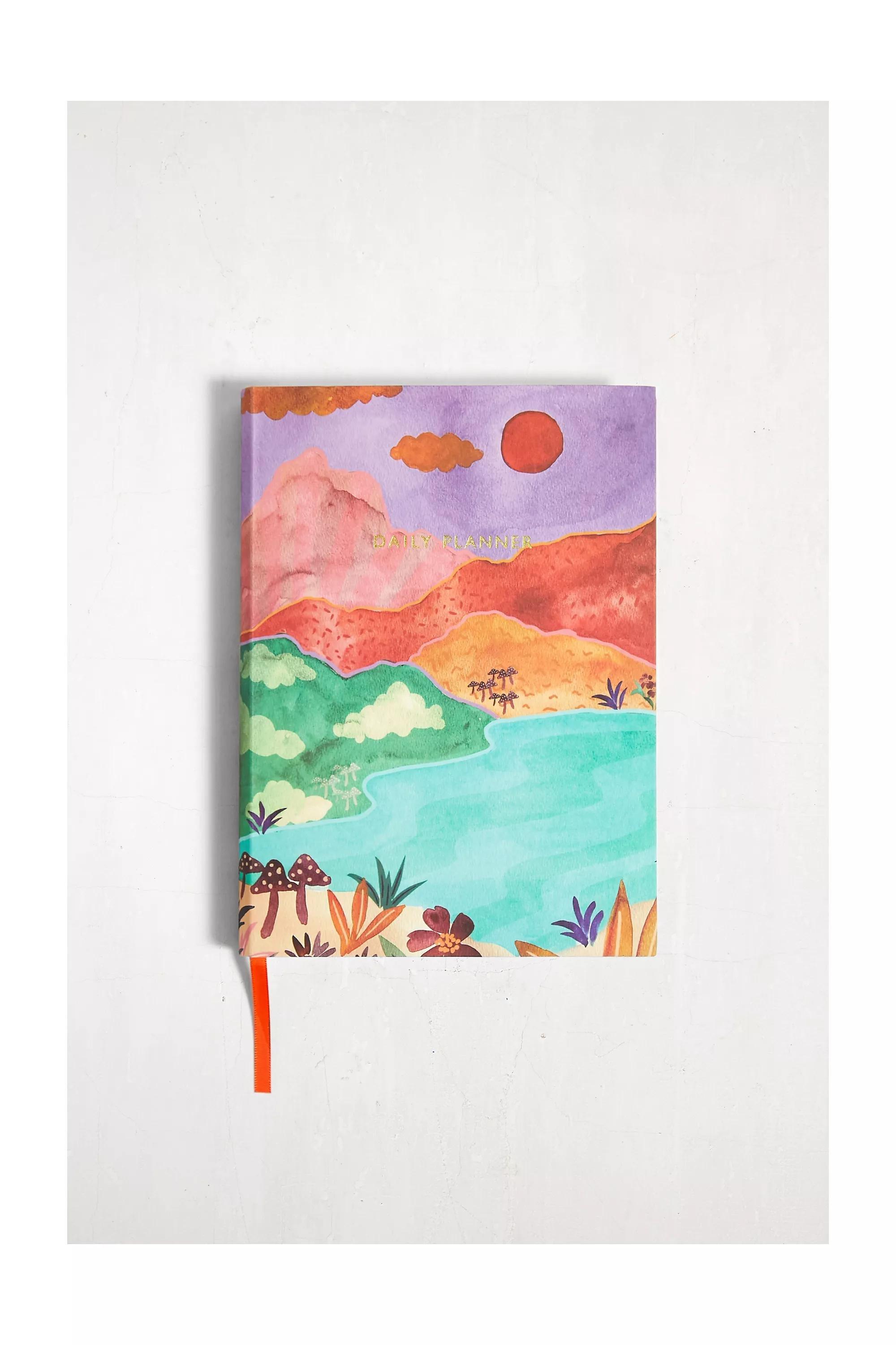 Multicolour Abstract Landscape Daily Planner, , large image number 0