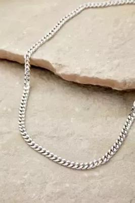 Silver Tight Curb Link Chain Necklace, , large image number 0