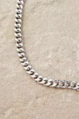 Silver Tight Curb Link Chain Necklace, , large image number 1