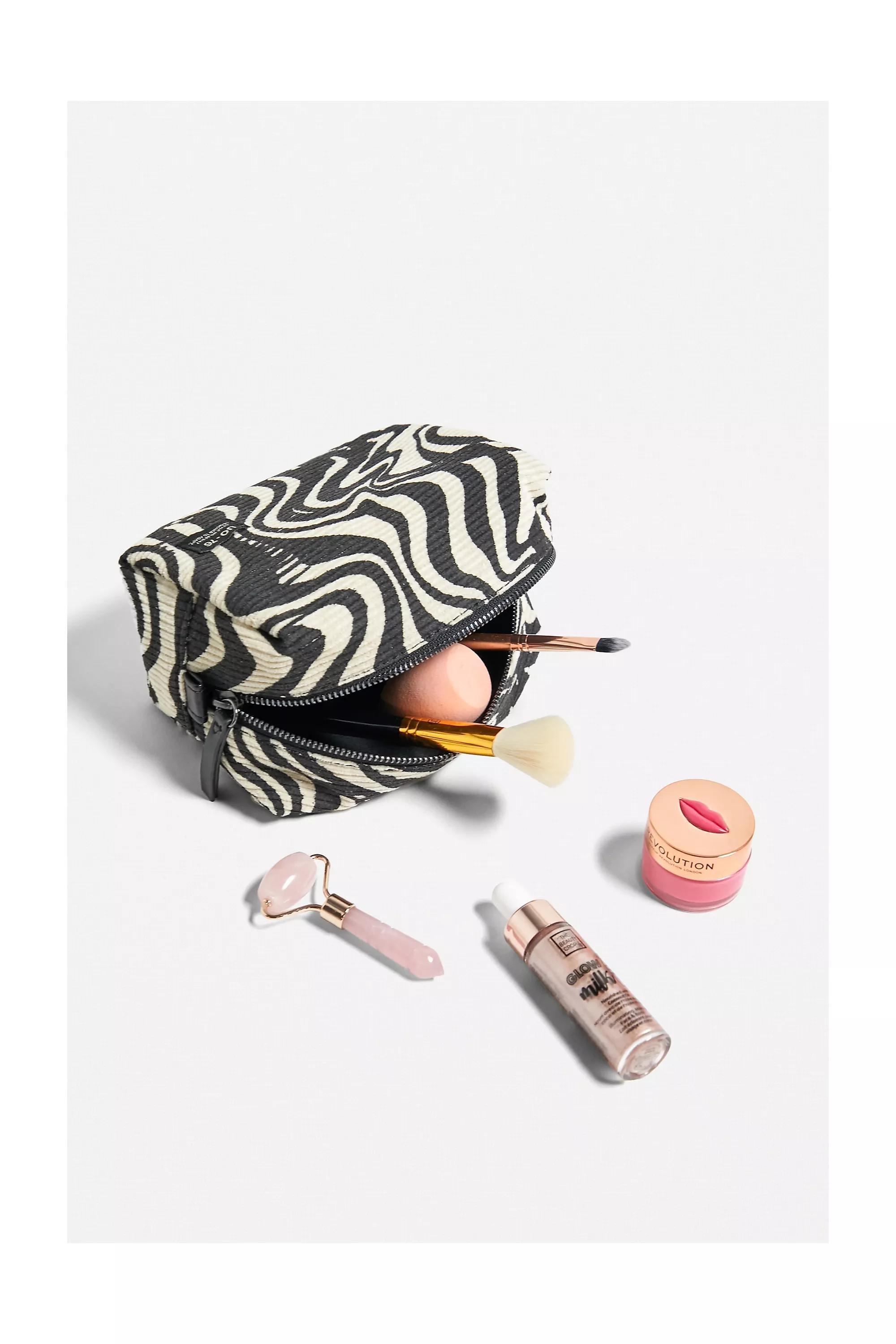 Urban Outfitters - Black Printed Cord Make Up Bag