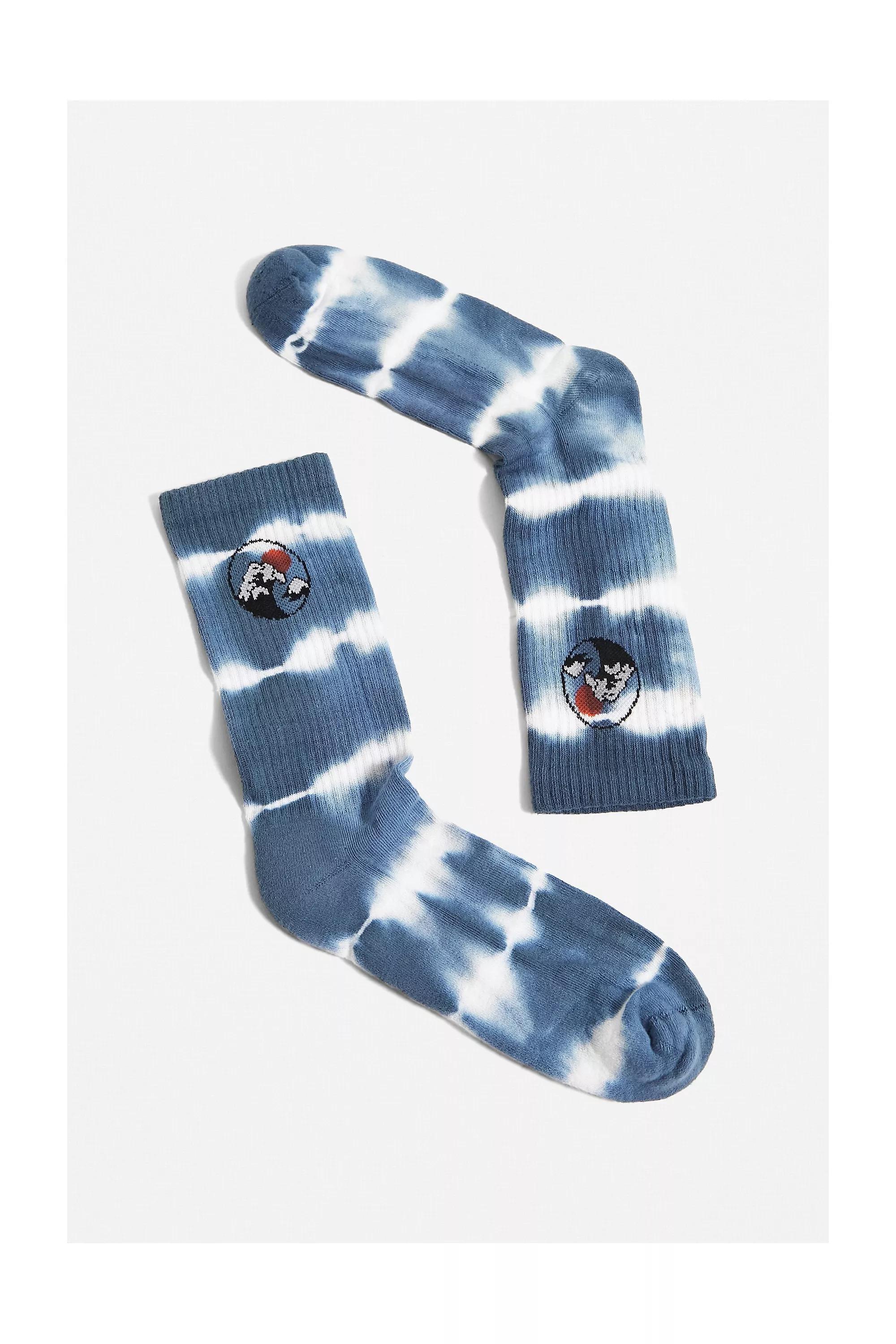 Grey Tie Dye Mountain Socks, , large image number 0