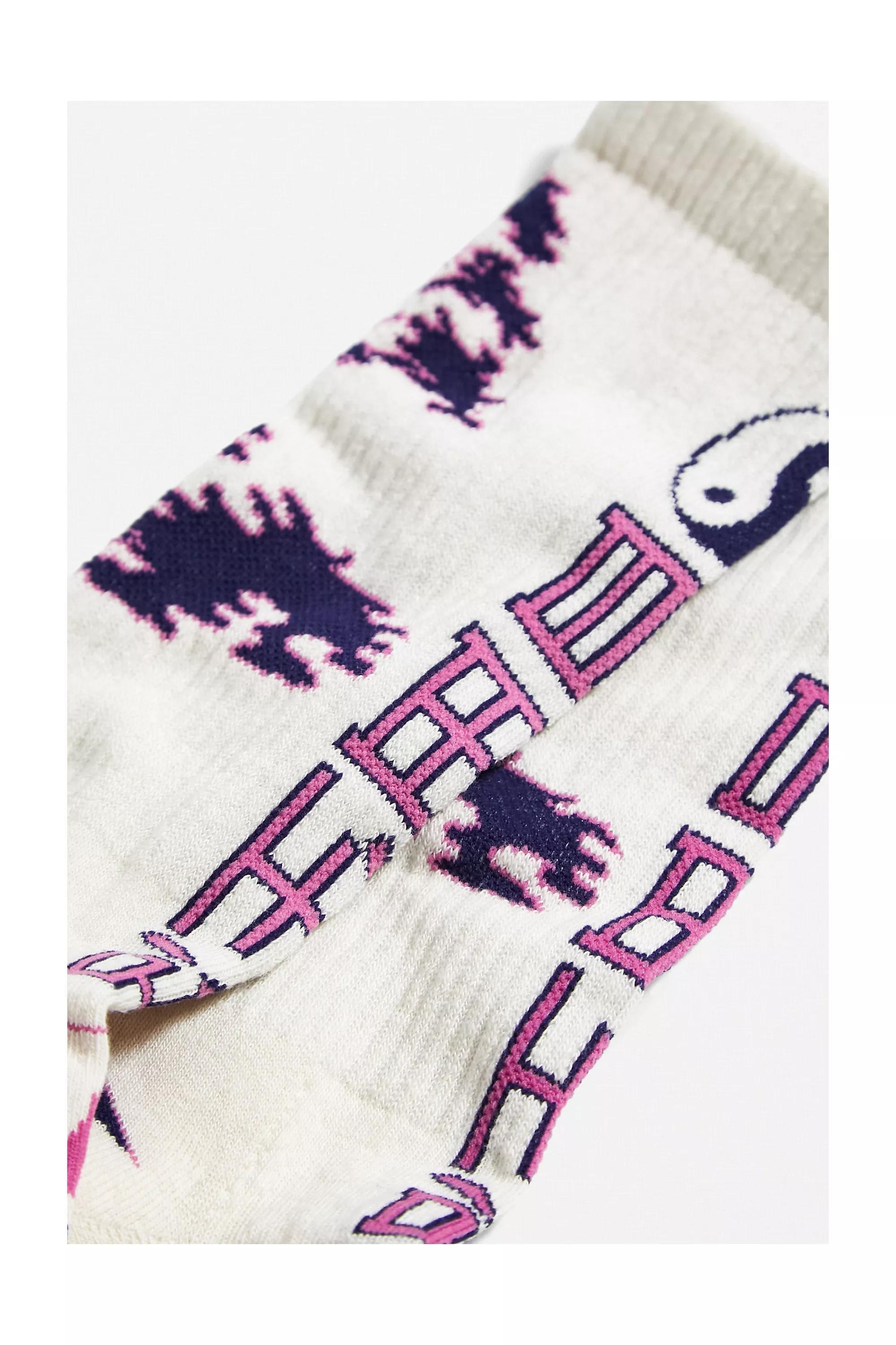 Ivory Japanese Motif Socks, , large image number 1