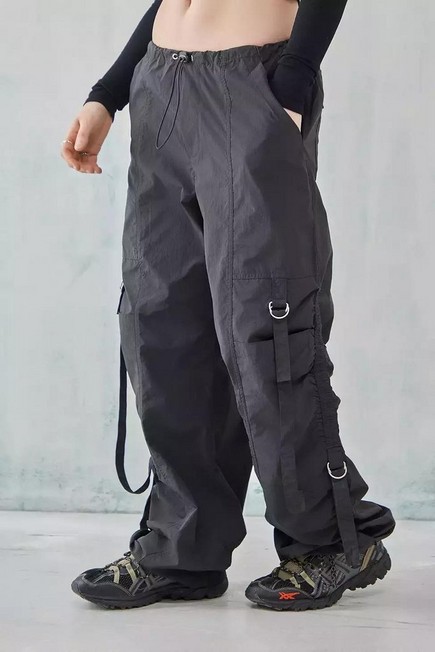 Urban Outfitters Black Devon Nylon Strappy Cargo Pants | Azadea UAE