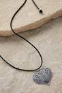 Urban Outfitters - Black Large Heart Pendant Necklace