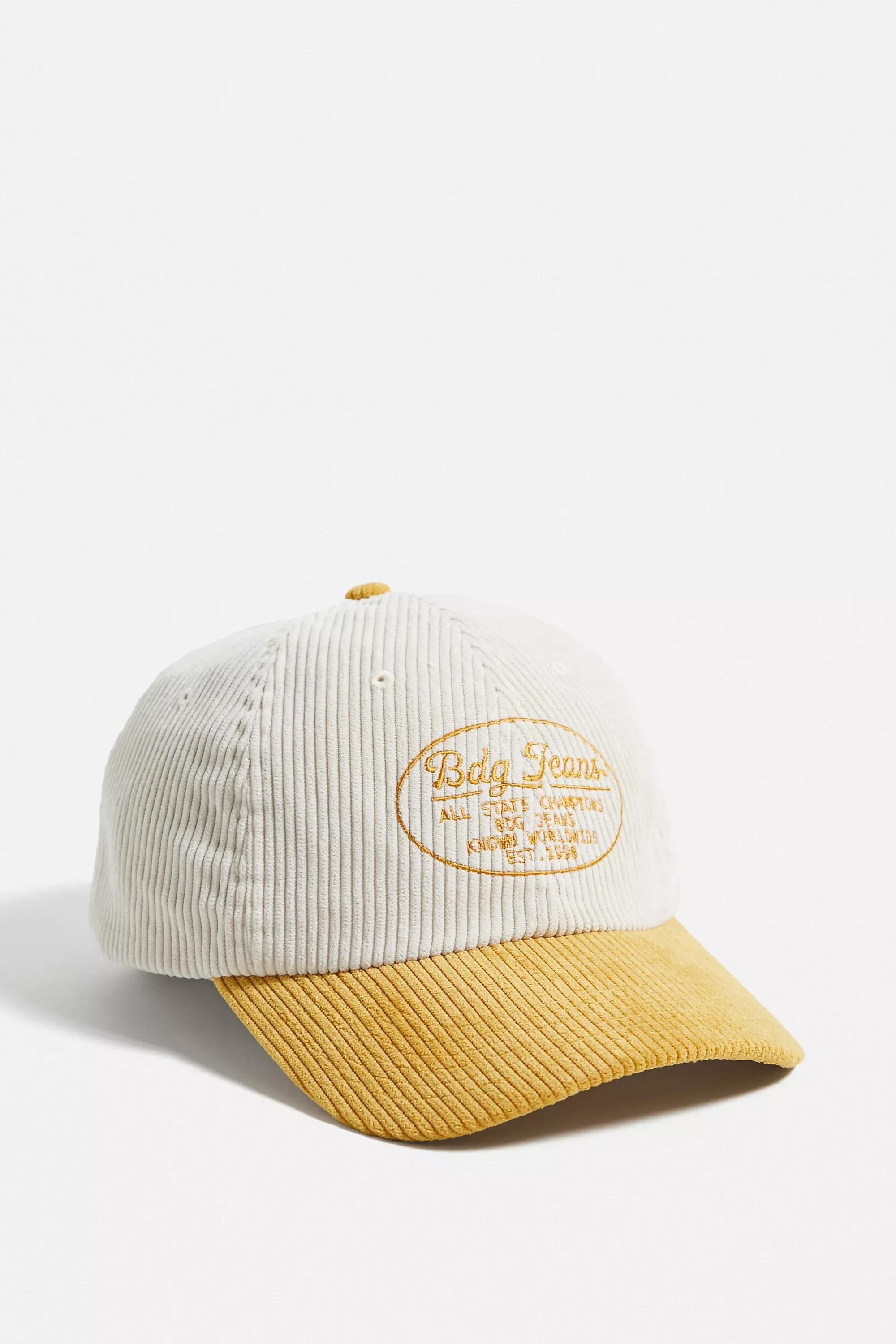 Yellow Corduroy Baseball Cap, , large image number 1