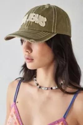 Green Distressed Baseball Cap, , large image number 0